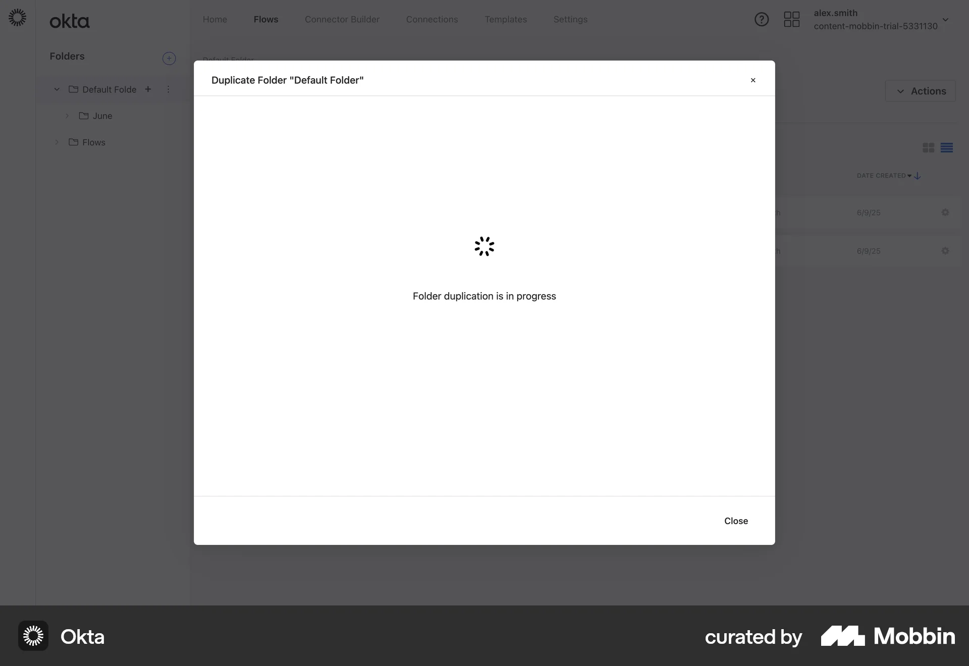 Okta Web Loading screen