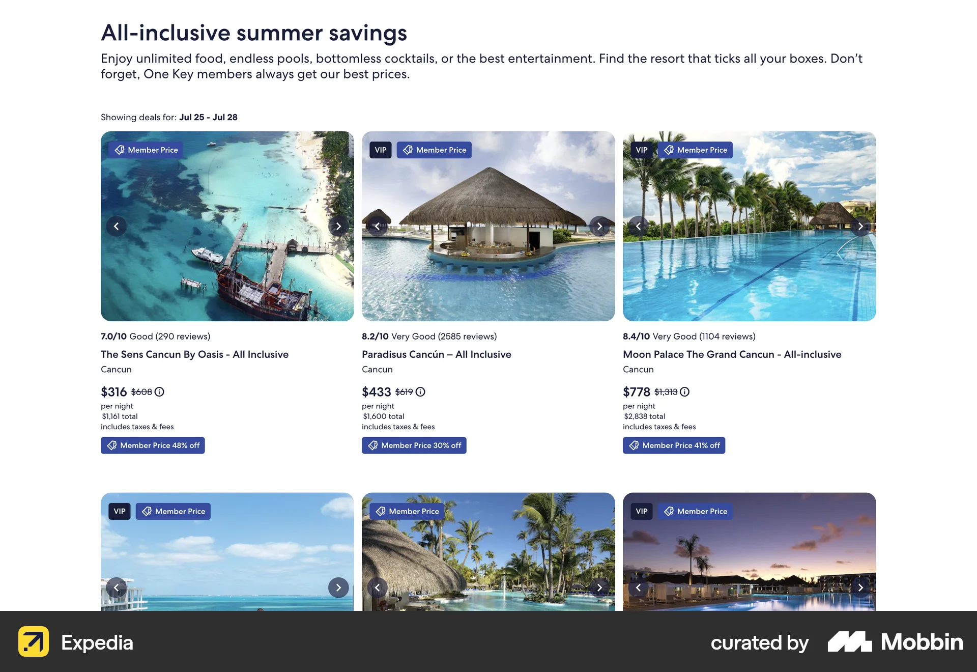 Expedia Web Promotions & Rewards screen
