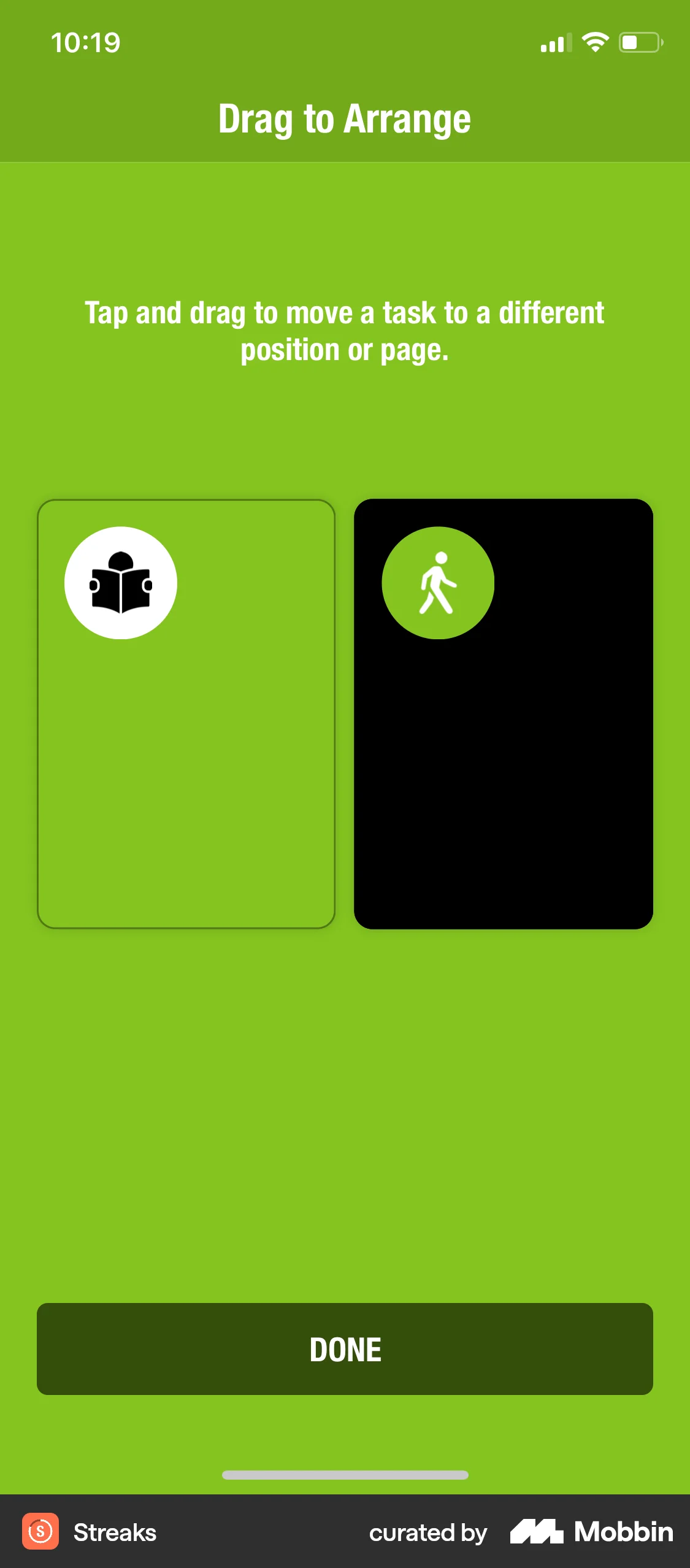Streaks iOS Move screen