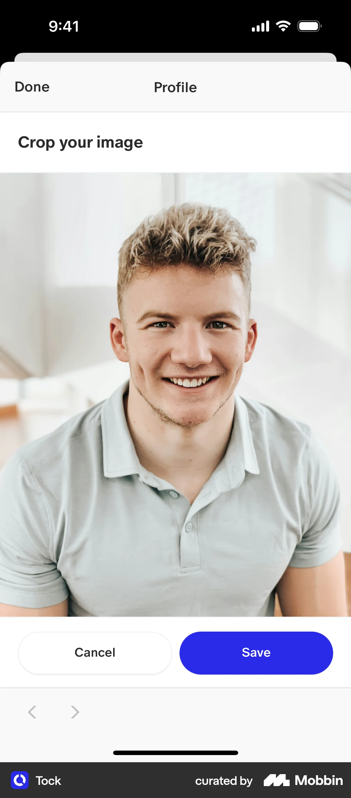 Tock iOS Media Editor screen