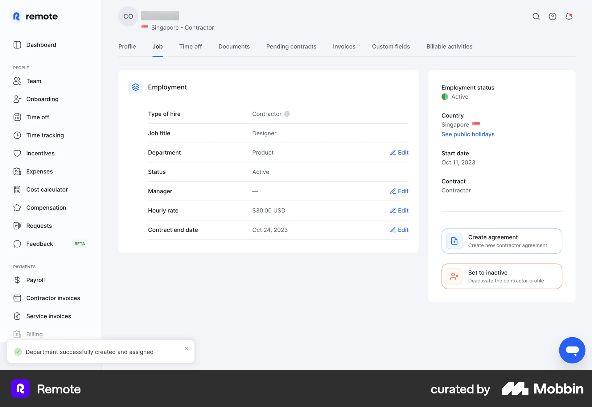 Remote Web screen containing Toast UI element