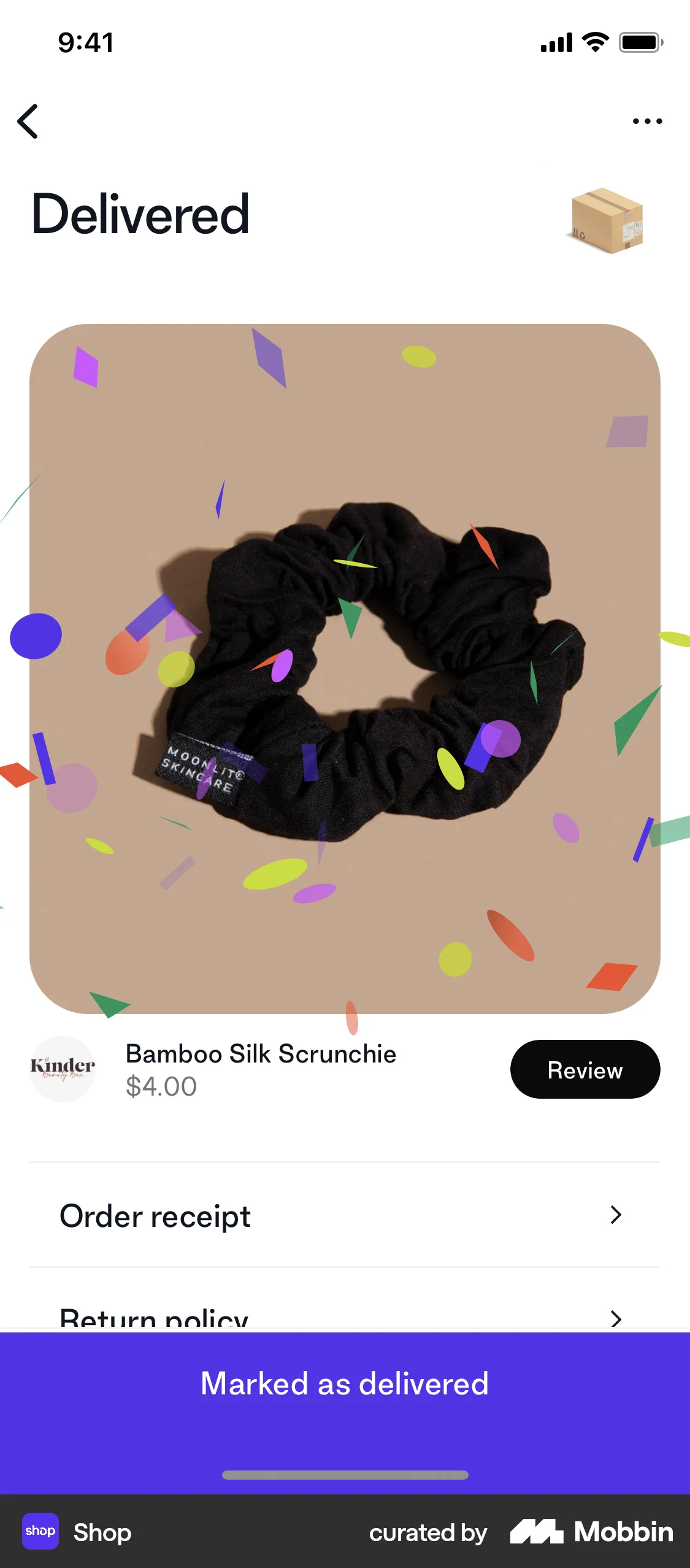 Shop iOS Confetti screen