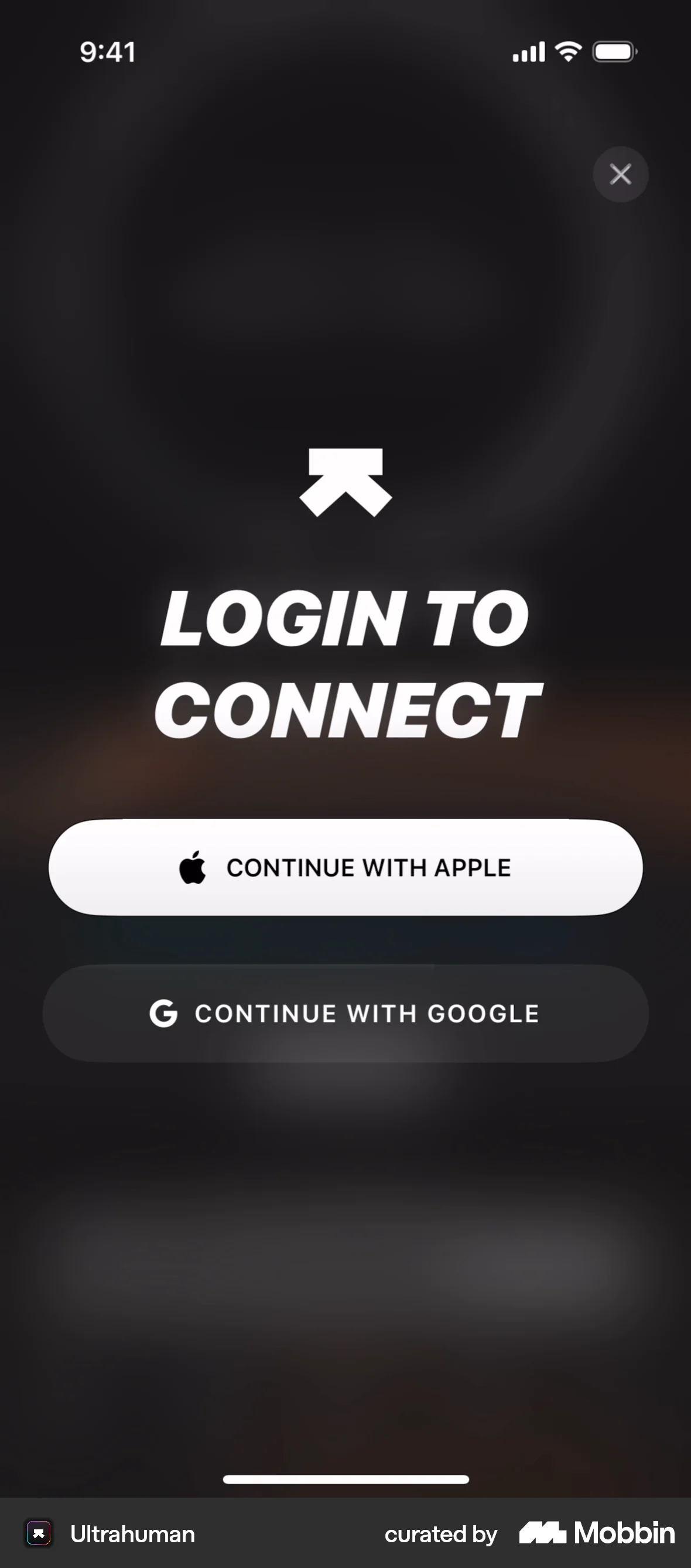 Ultrahuman iOS Welcome & Get Started screen