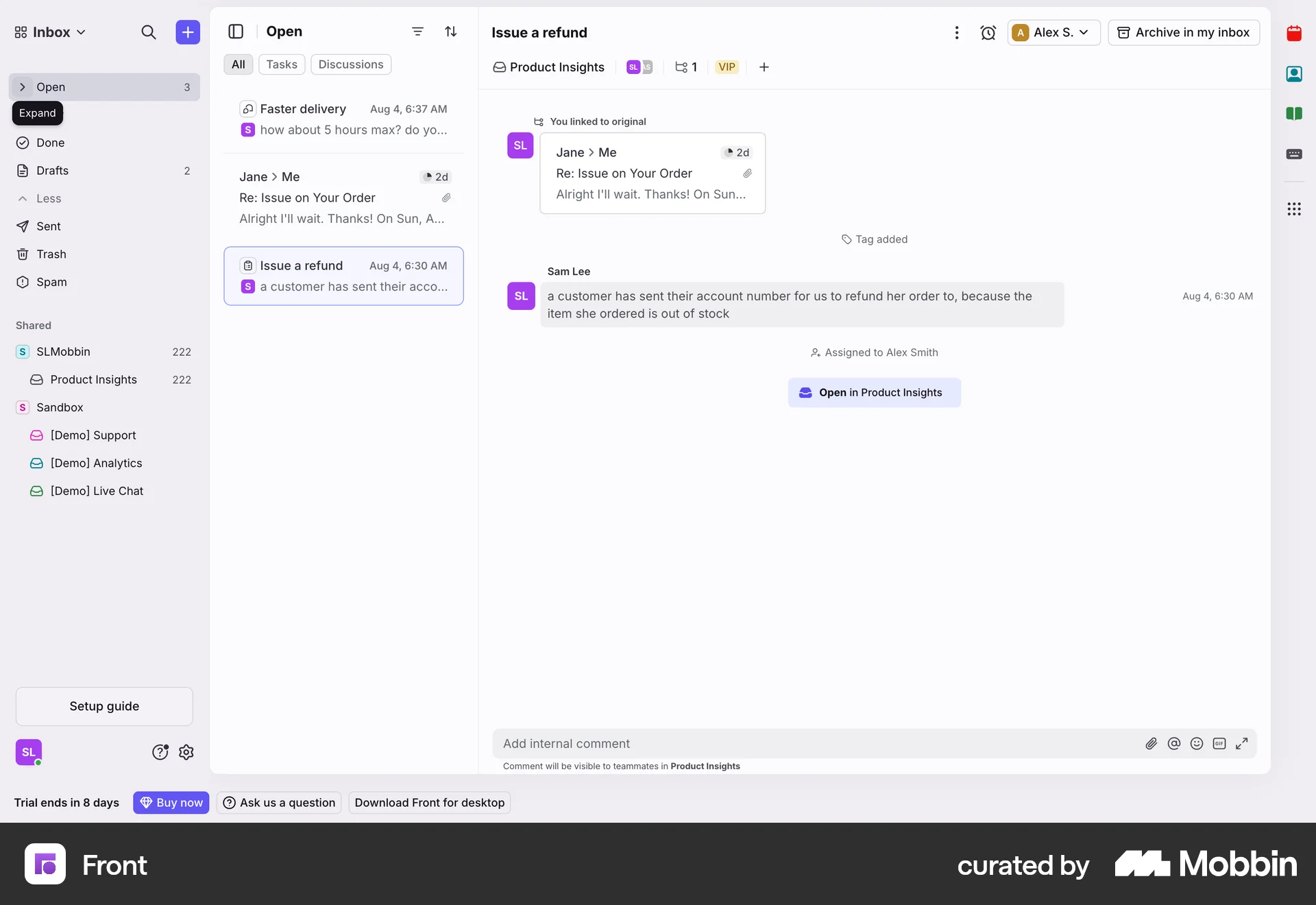 Front Web screen containing Tooltip UI element
