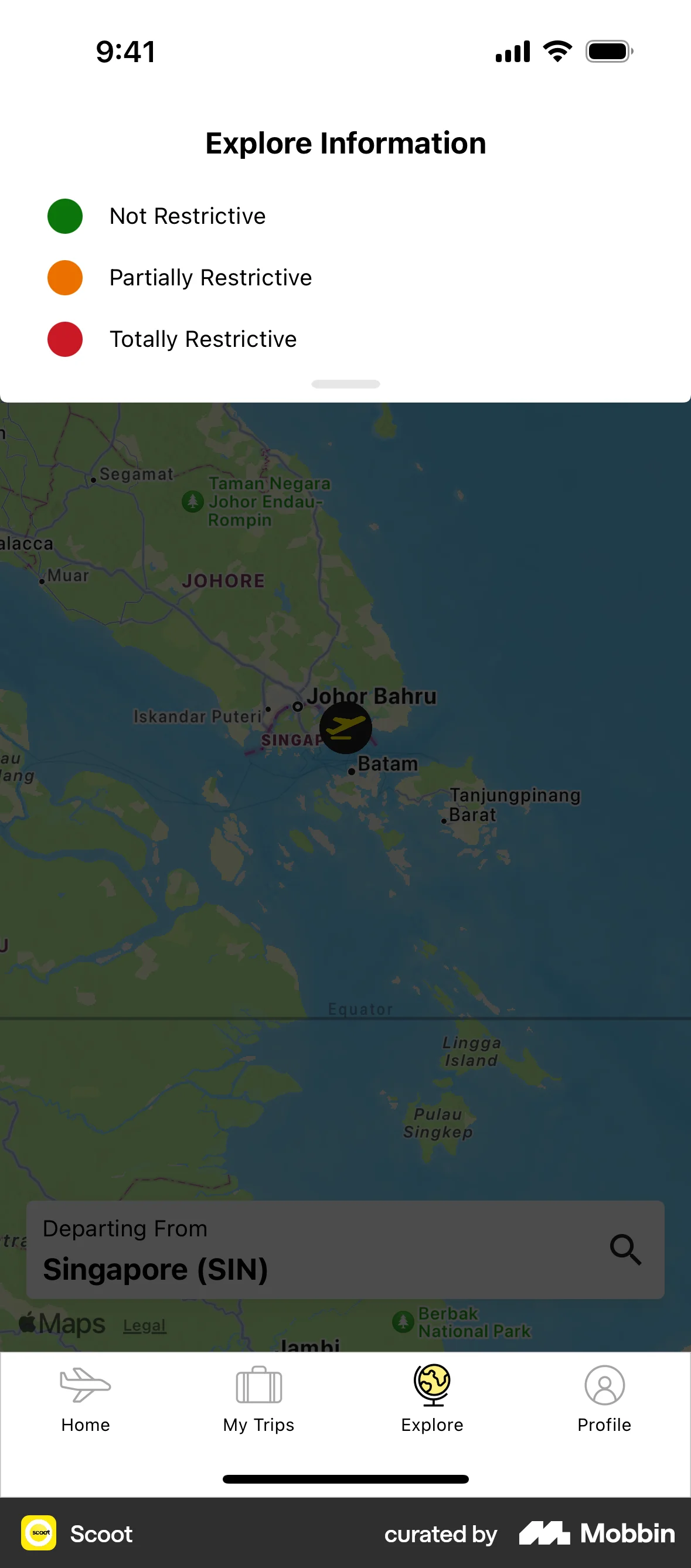 Scoot iOS screen containing Drawer UI element