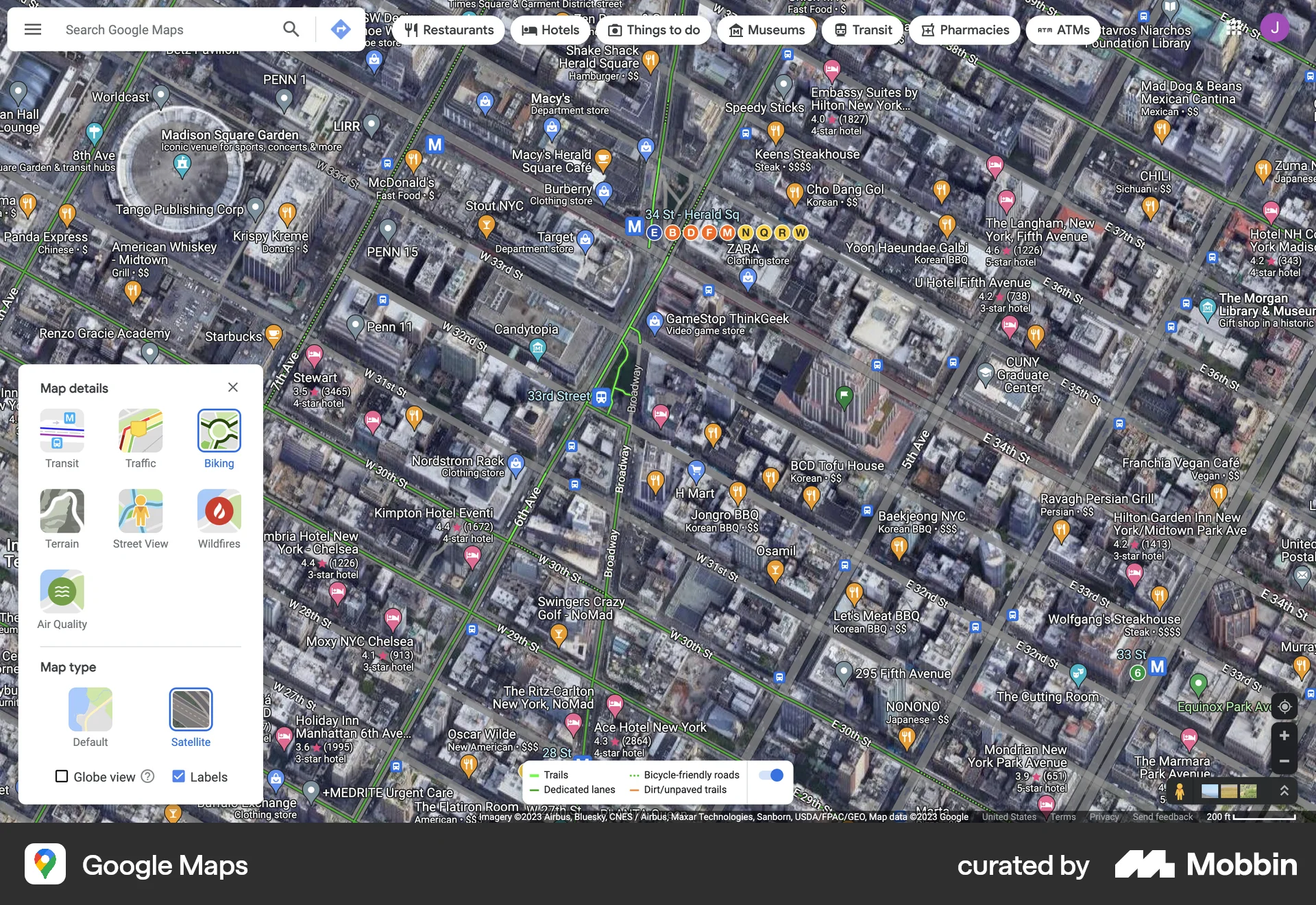 Google Maps Web Select screen