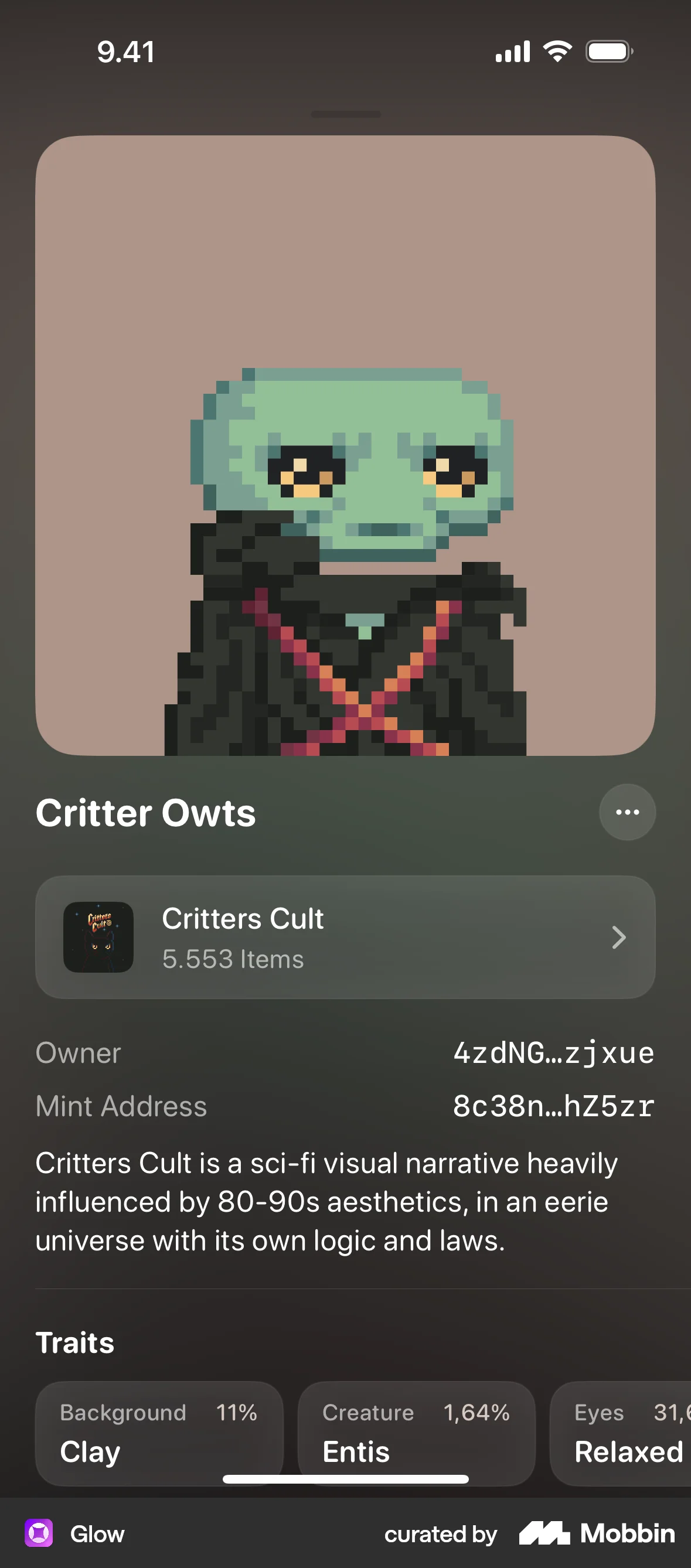 Glow iOS Product Detail screen
