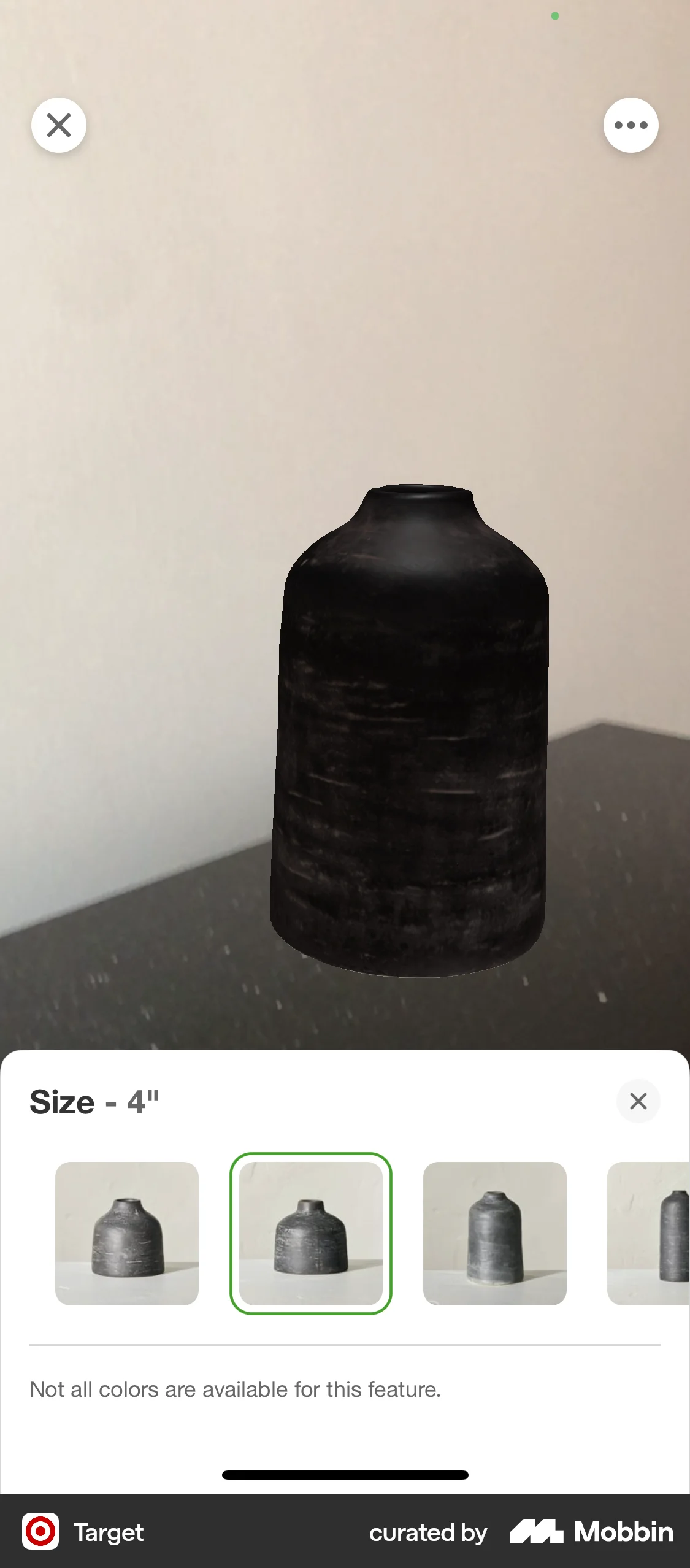 Target iOS Augmented Reality screen