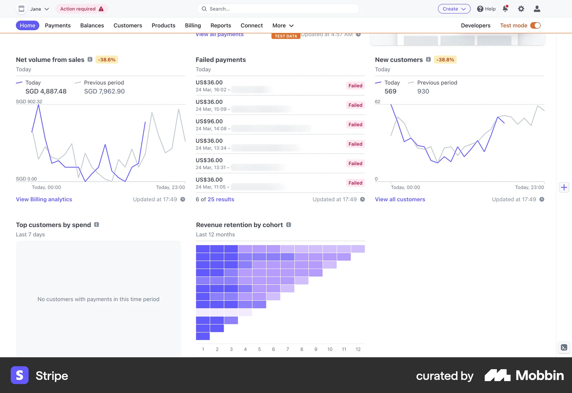 Stripe Web Home screen