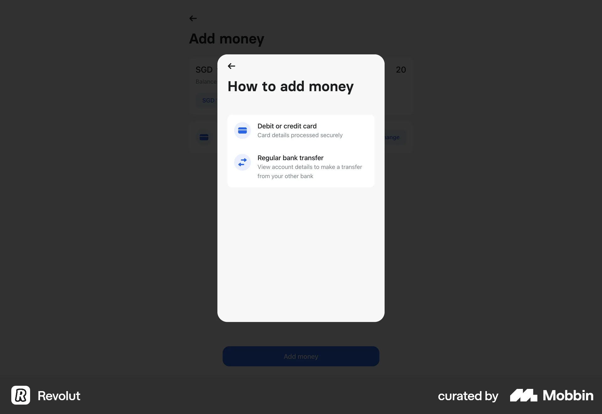 Revolut Web Payment Method screen
