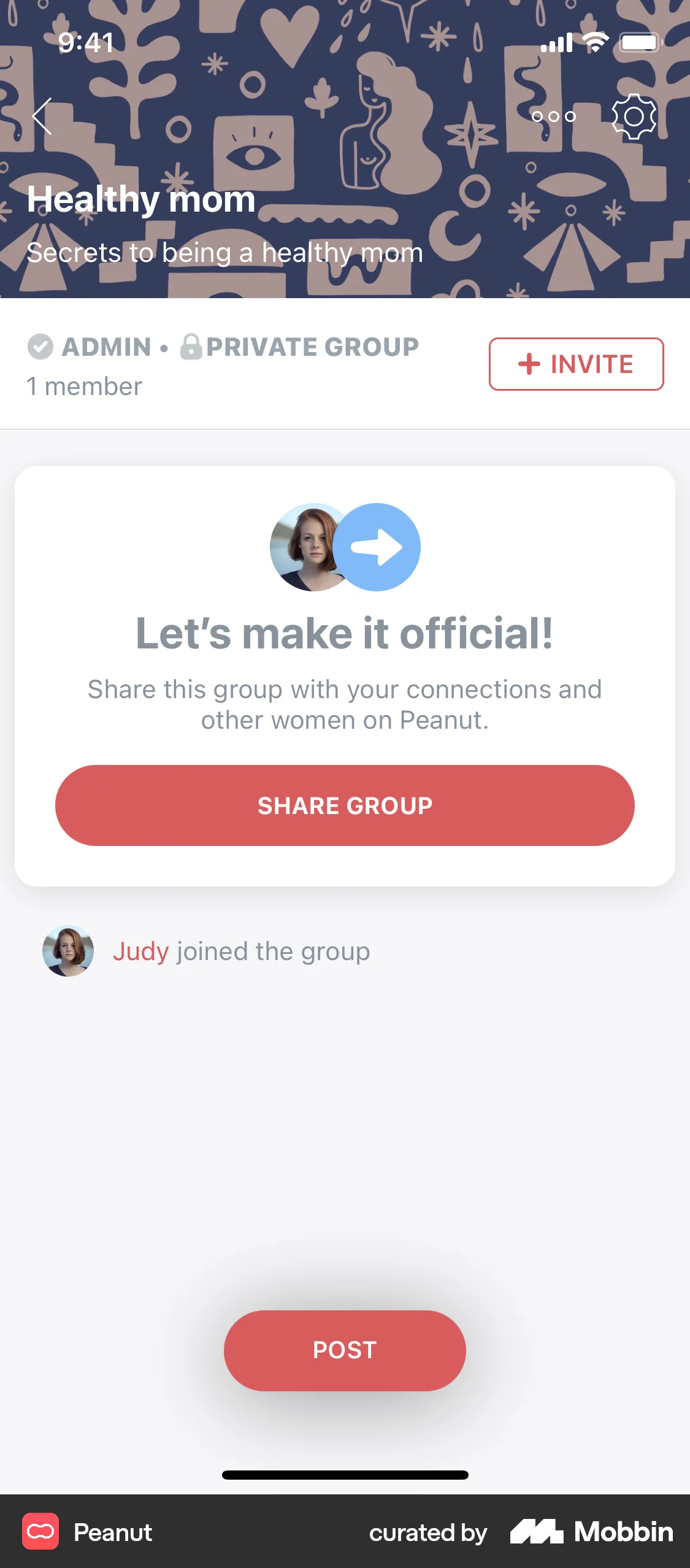 Peanut iOS User / Group Profile screen