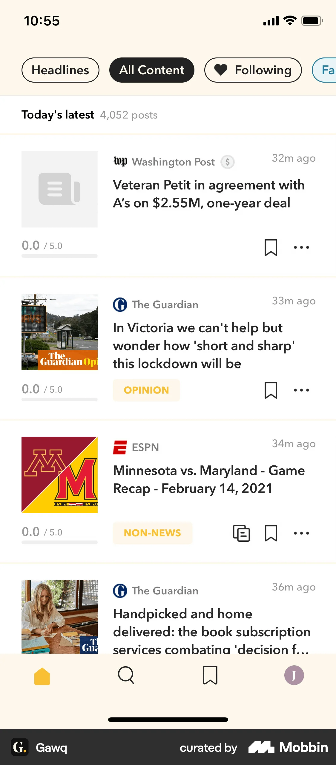 Gawq iOS Article Detail screen