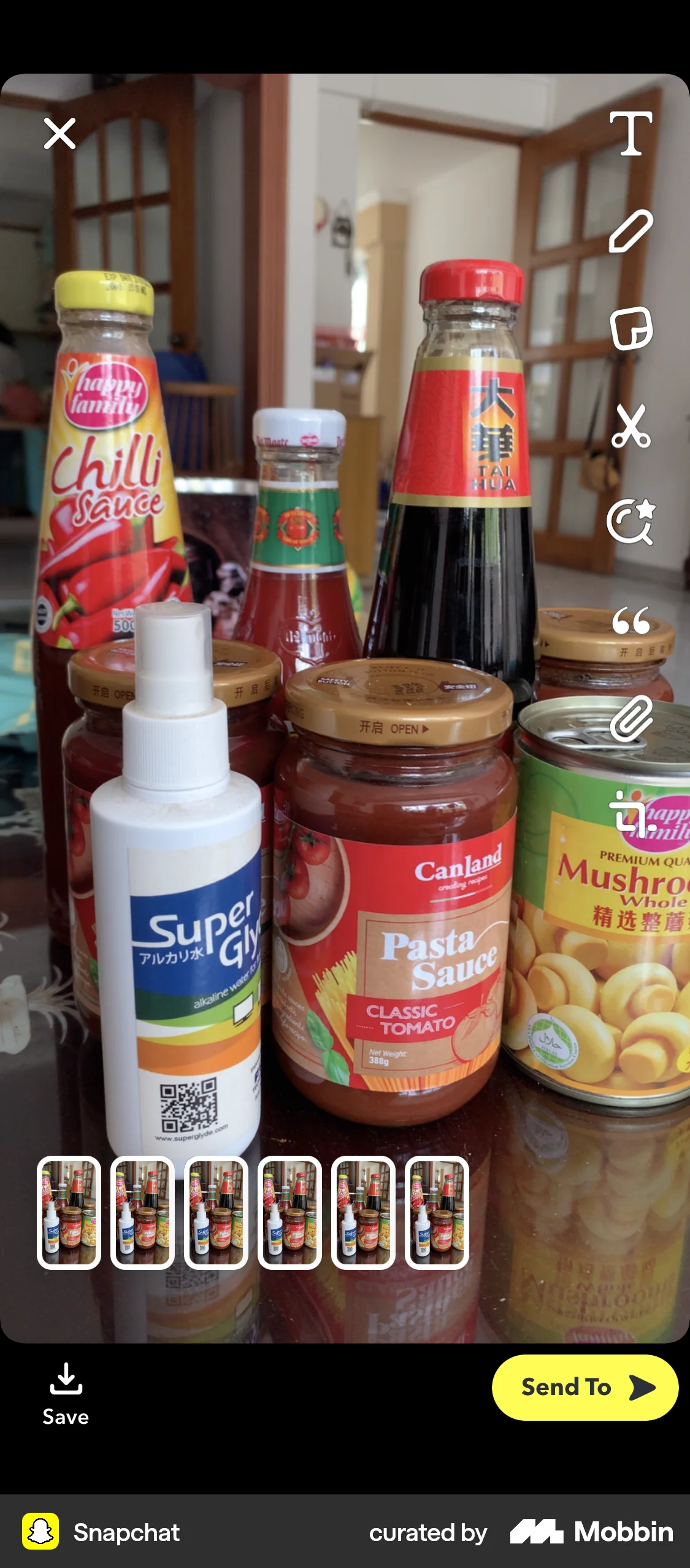 Snapchat iOS Media Editor screen