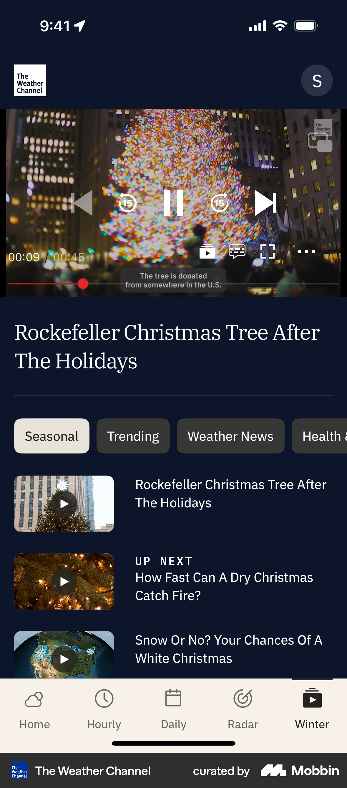 The Weather Channel screen