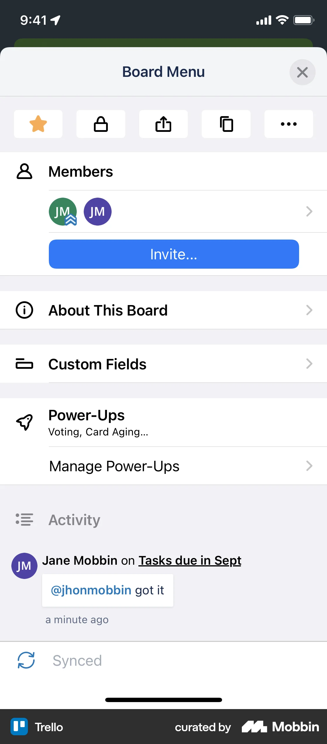 Trello iOS Save screen
