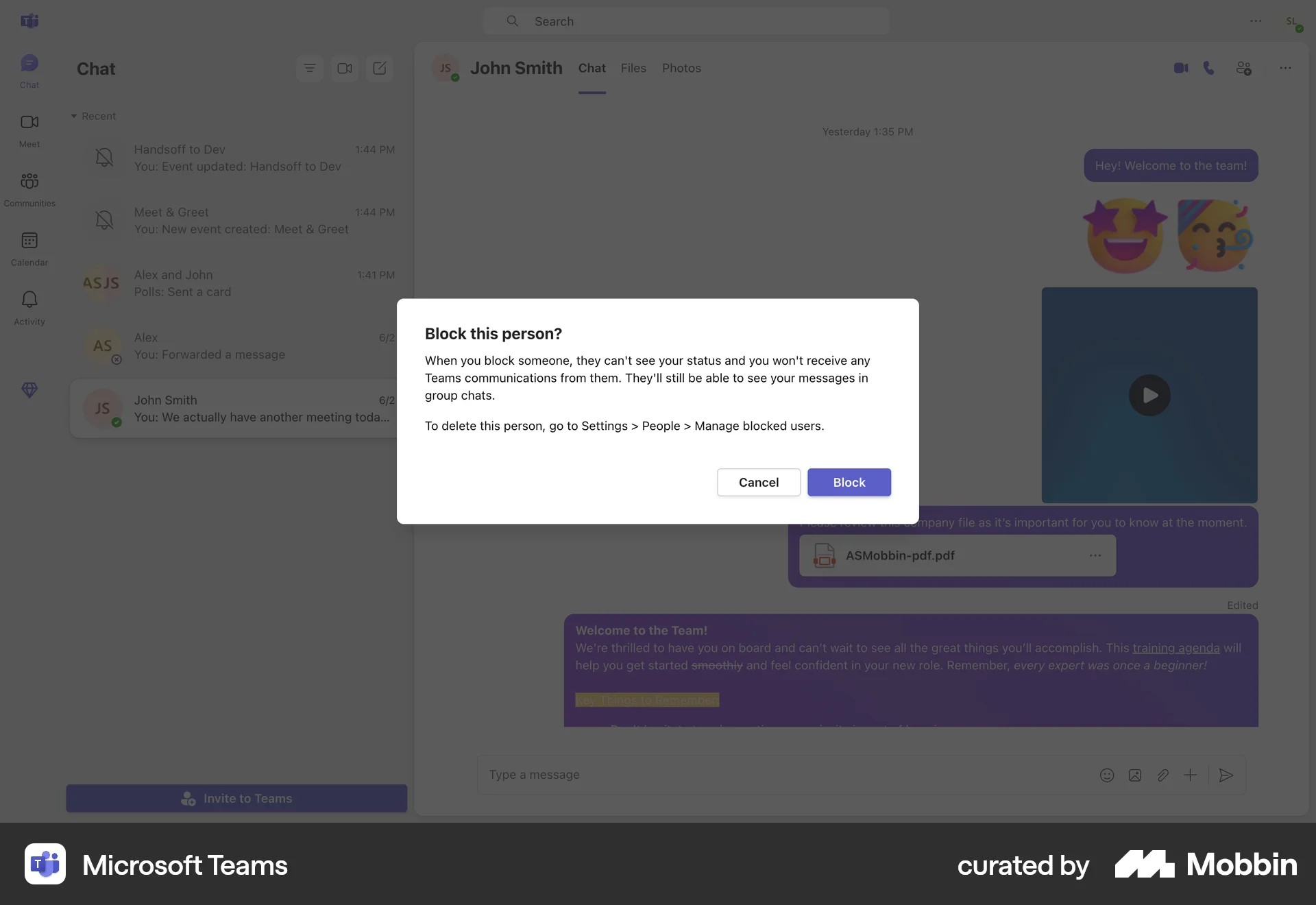 Microsoft Teams Web Ban & Block screen