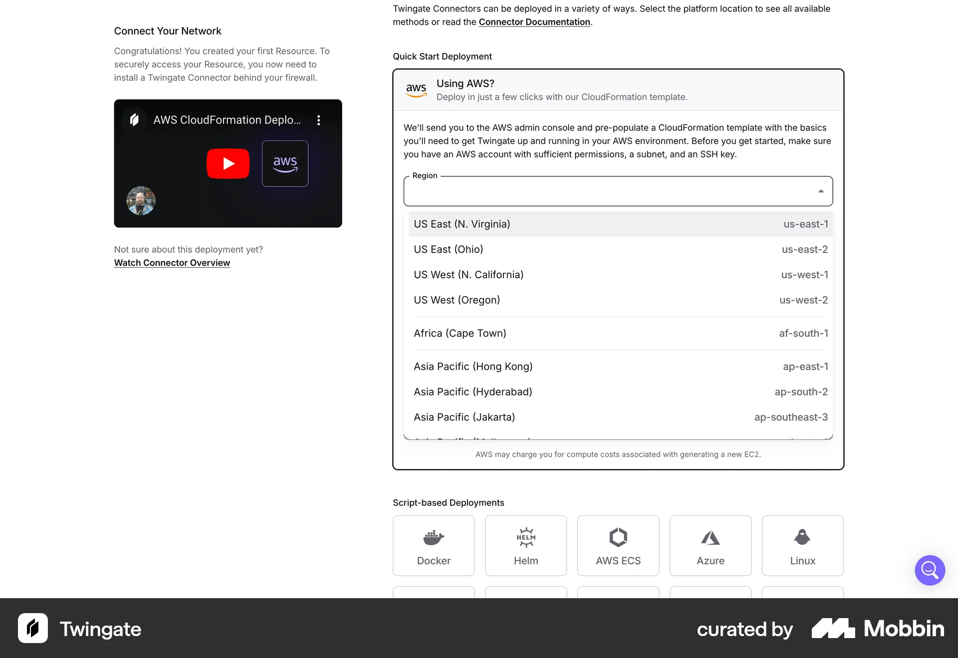 Twingate Web screen containing Select UI element