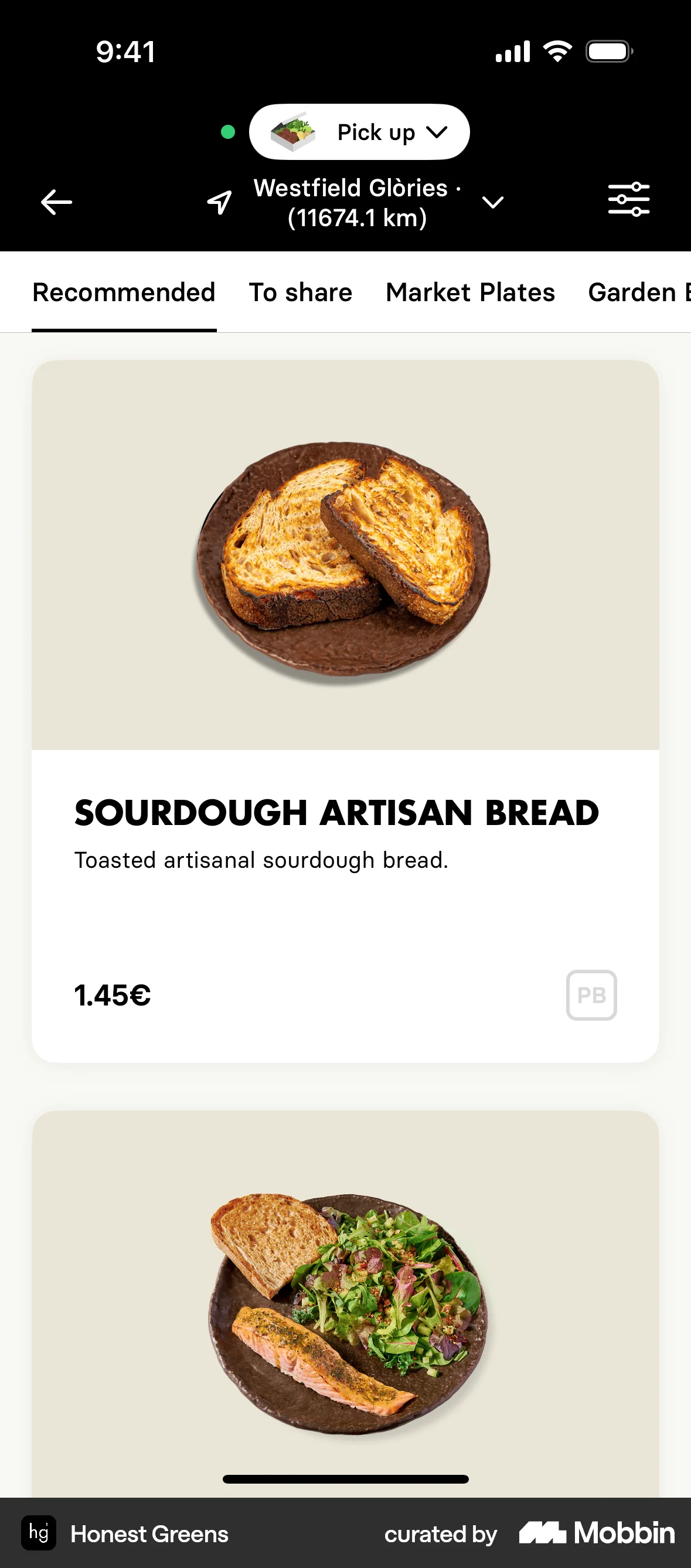 Honest Greens iOS Shop & Storefront screen