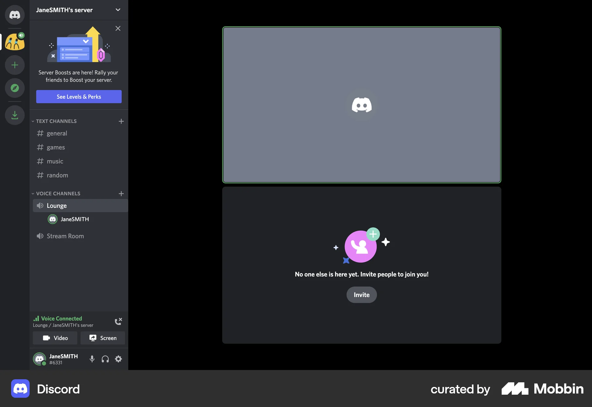 Discord Web Call screen