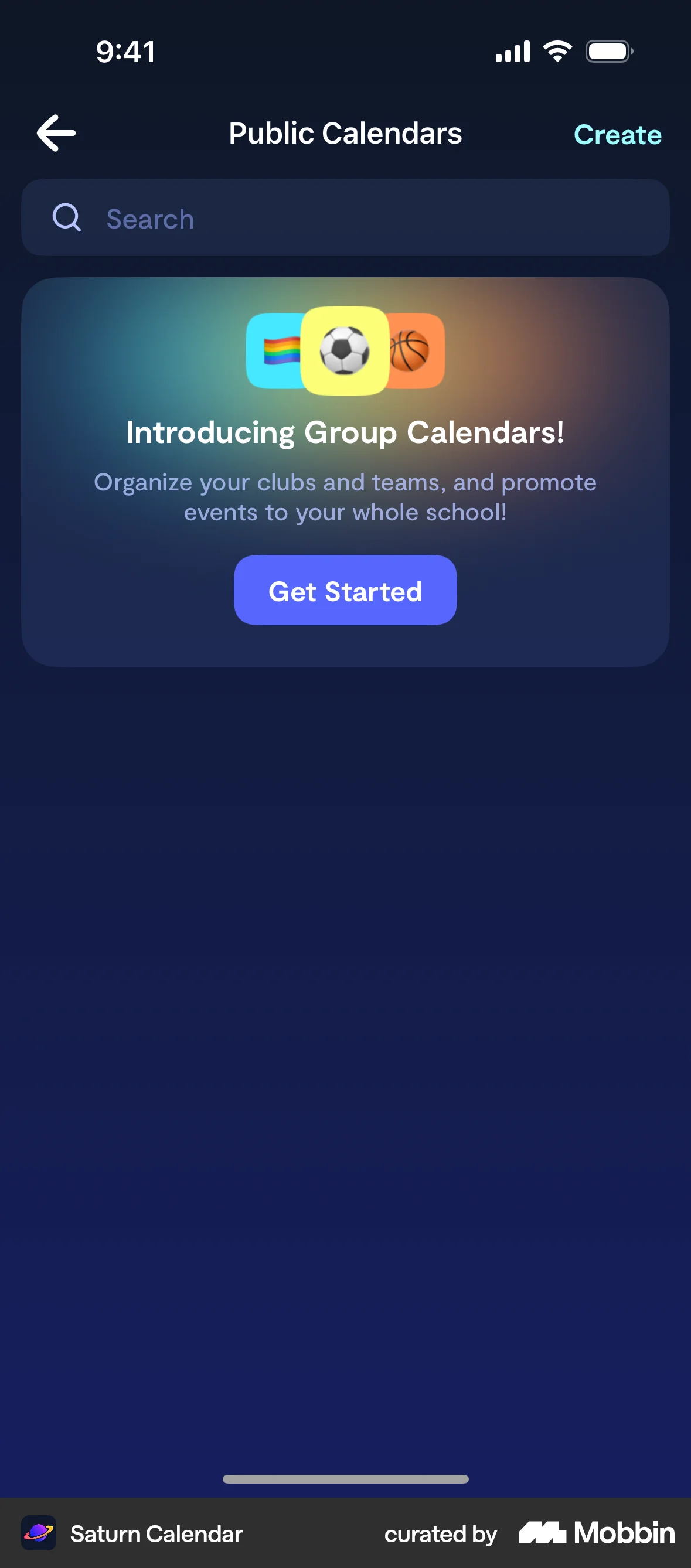 Saturn Calendar iOS Feature Info screen