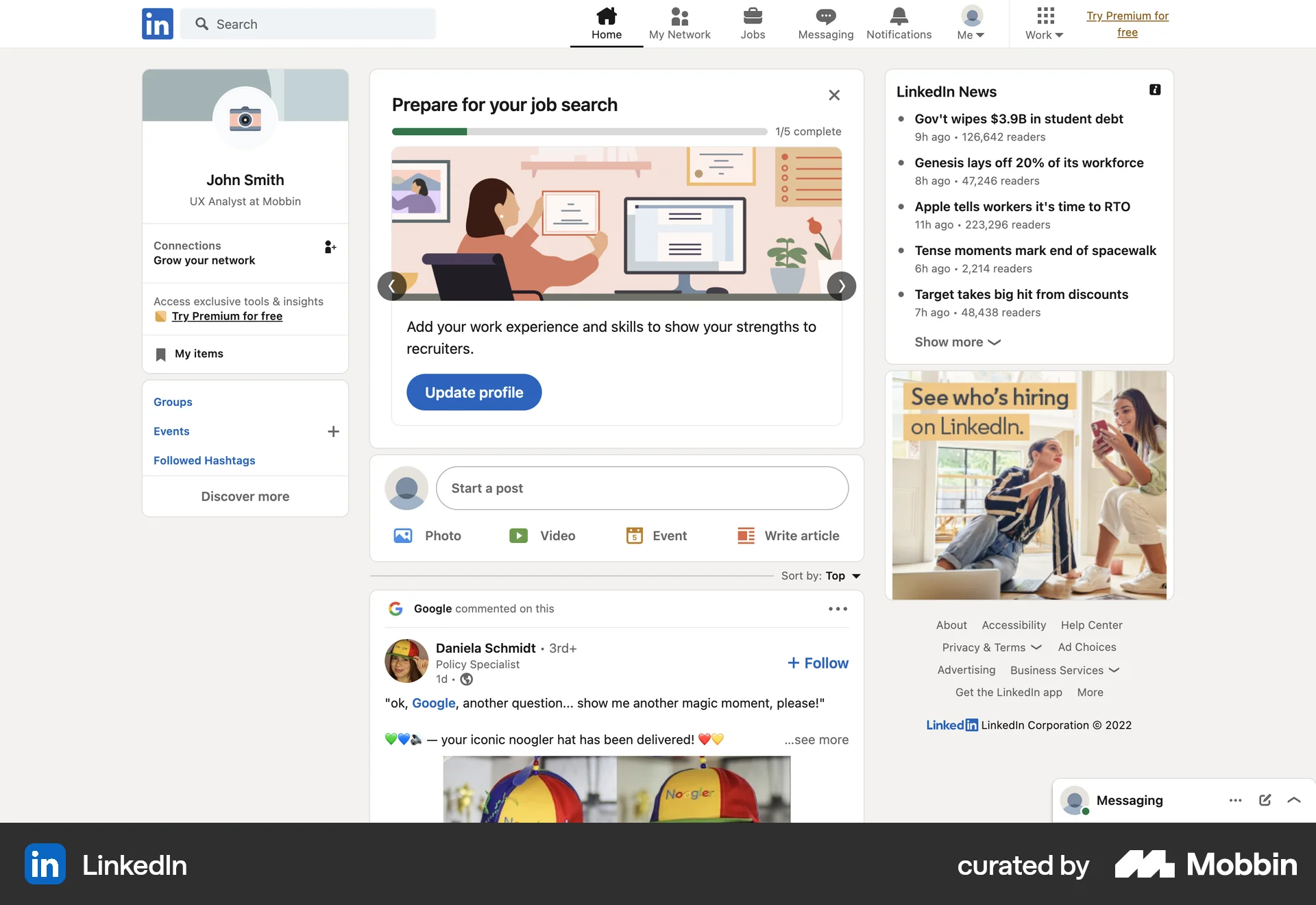 LinkedIn Web Jobs & Recruitment App screen
