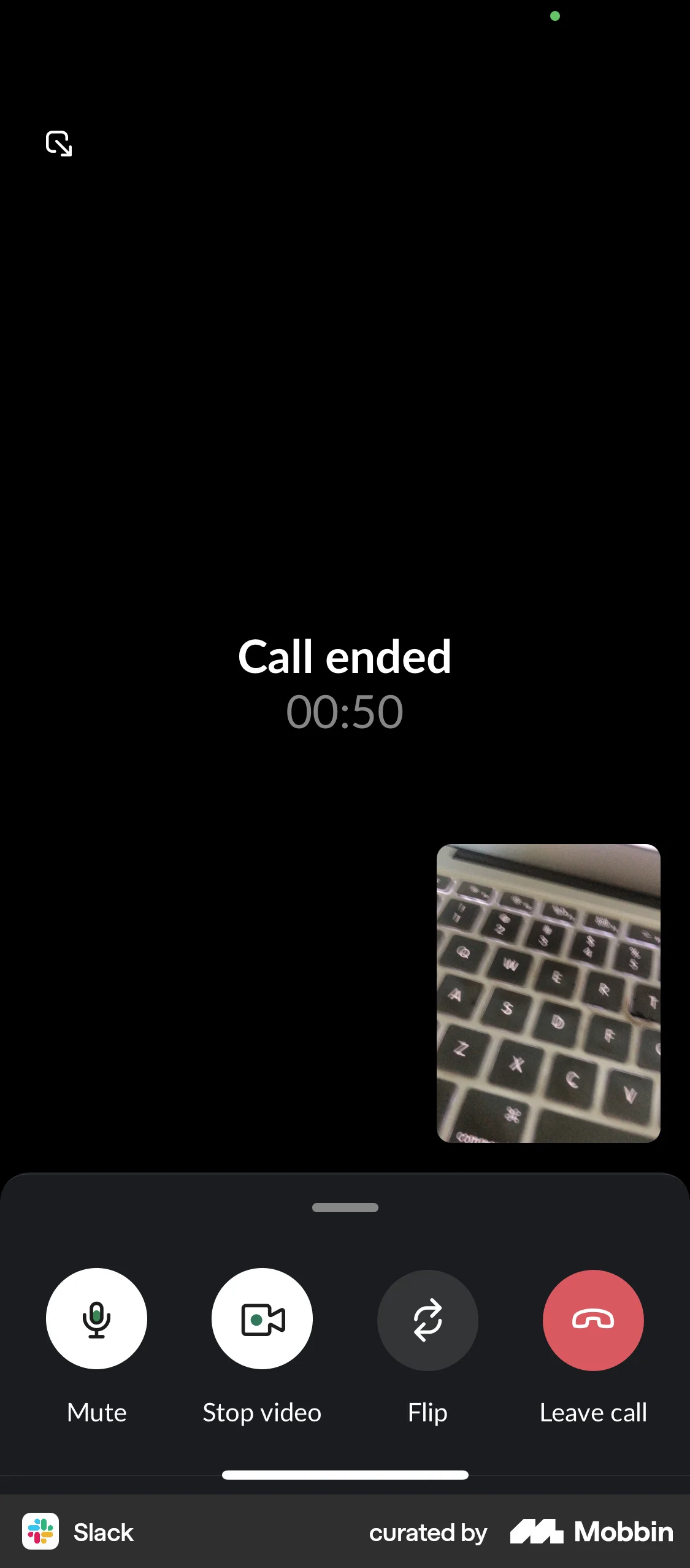 Slack iOS Call screen
