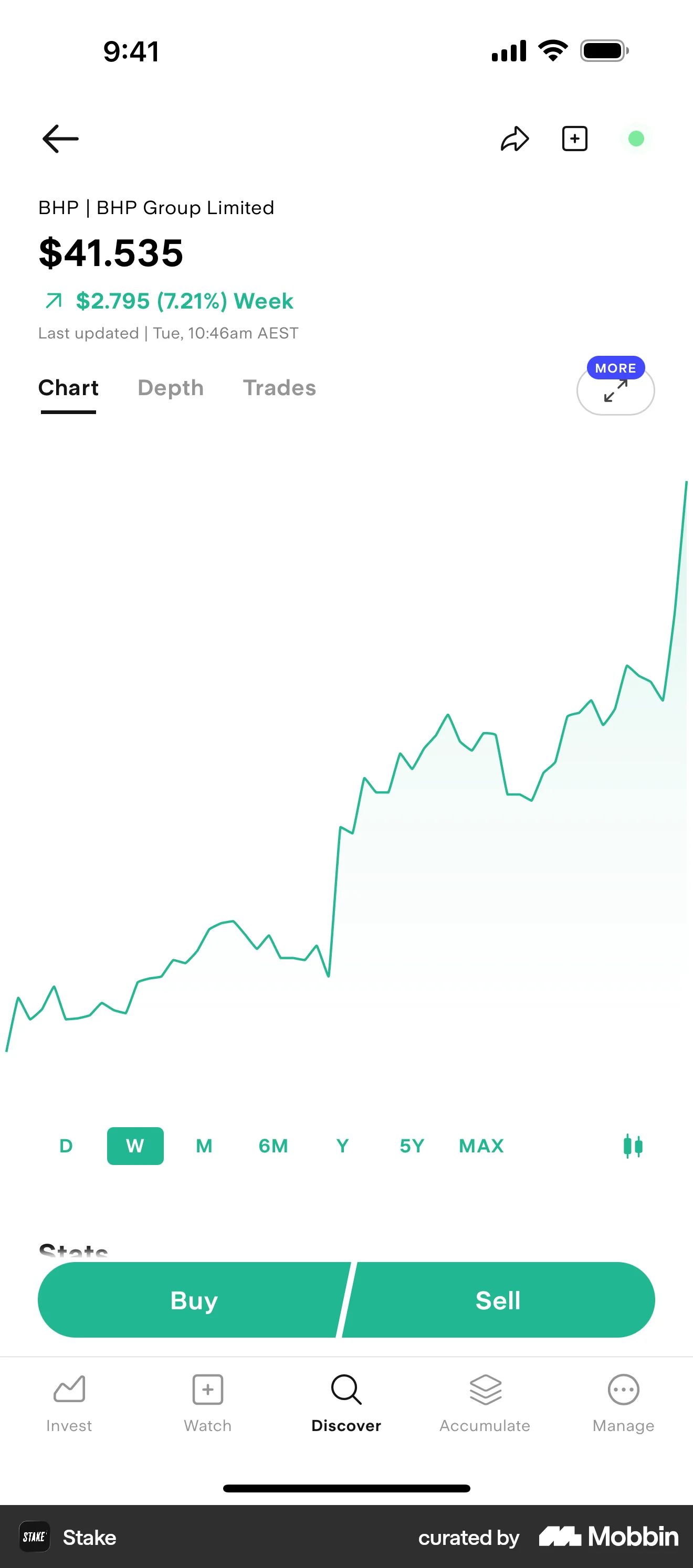 Stake iOS Mobile App Design screen
