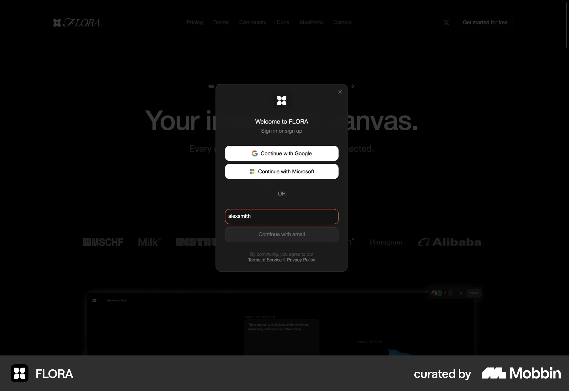 FLORA Web Graphics & Design App screen