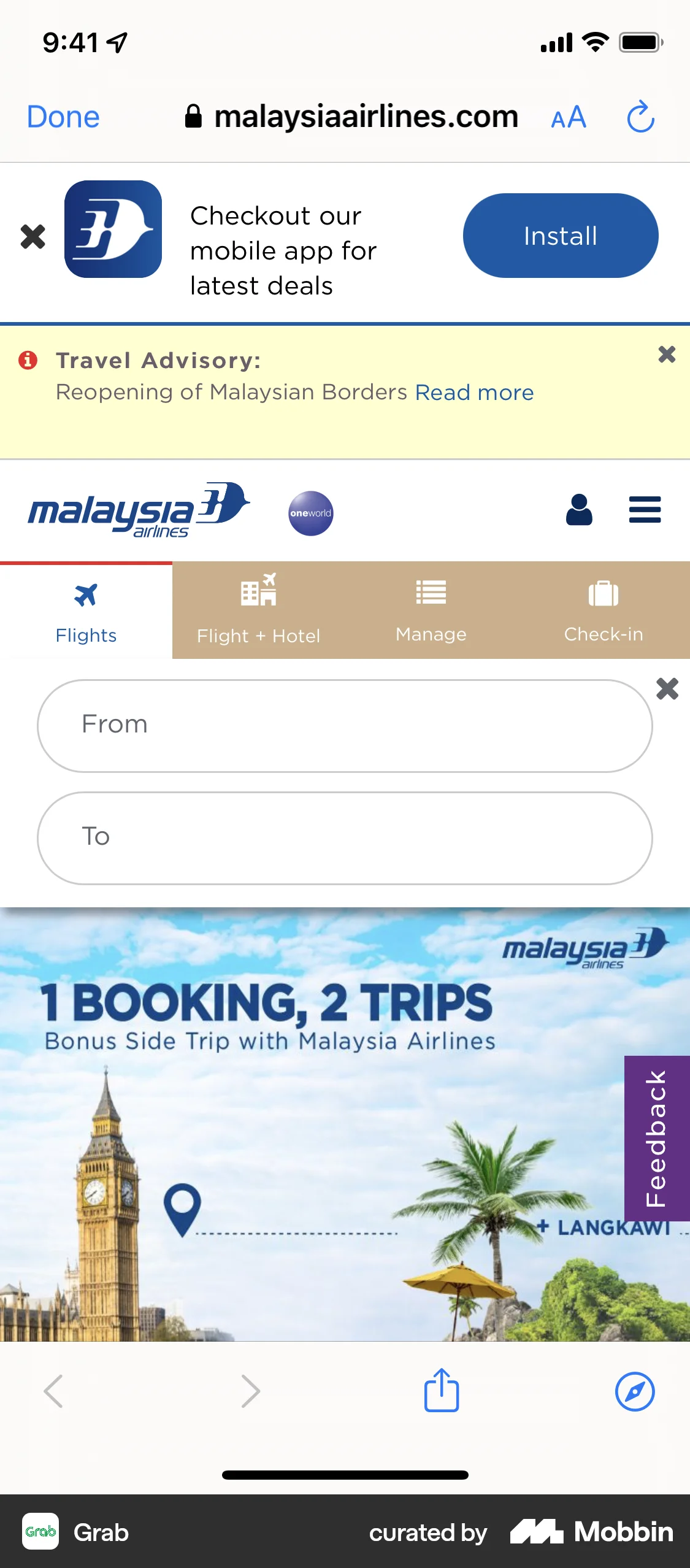 Grab iOS Shop & Storefront screen