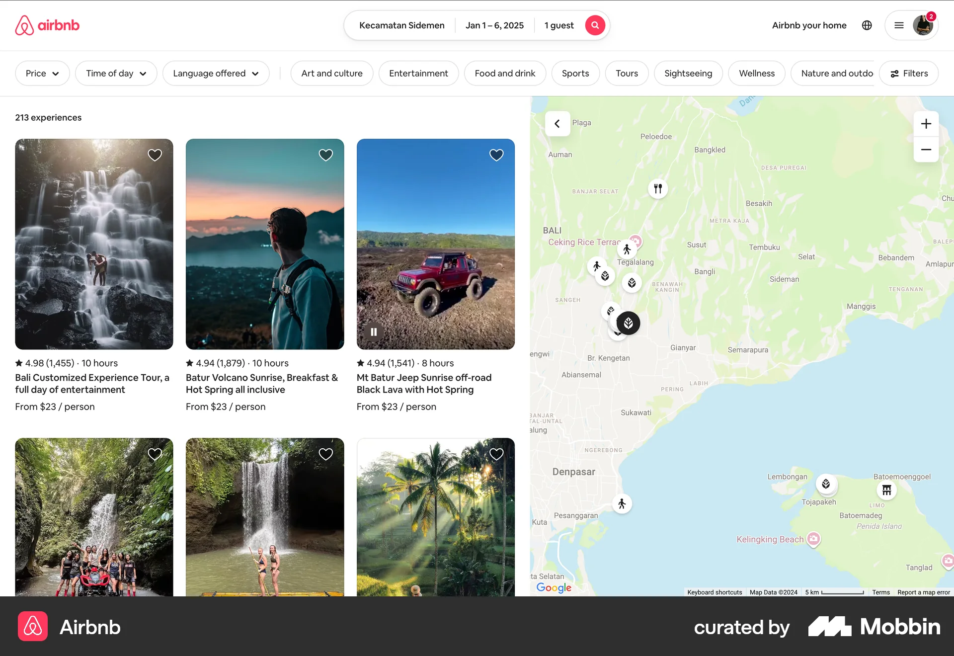 Airbnb Web Map screen