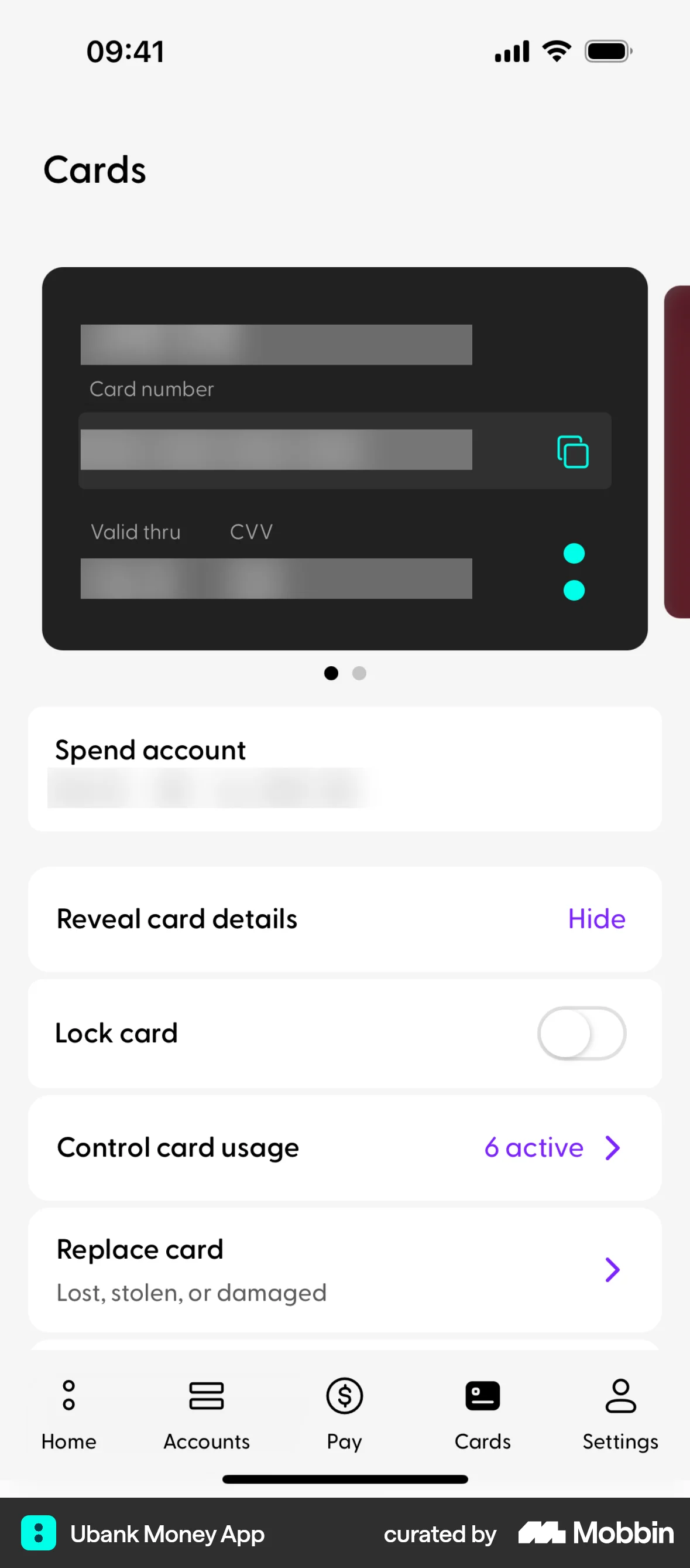Ubank Money App screen
