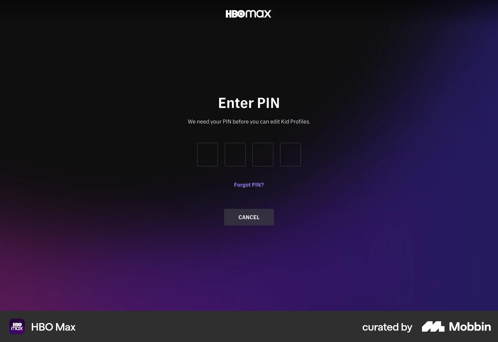 HBO Max Web Verification screen