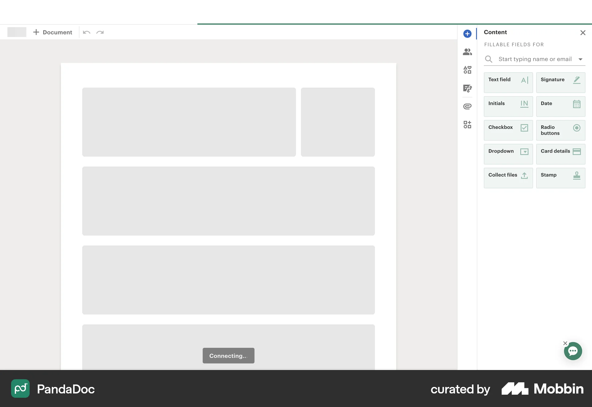 PandaDoc Web screen containing Skeleton UI element