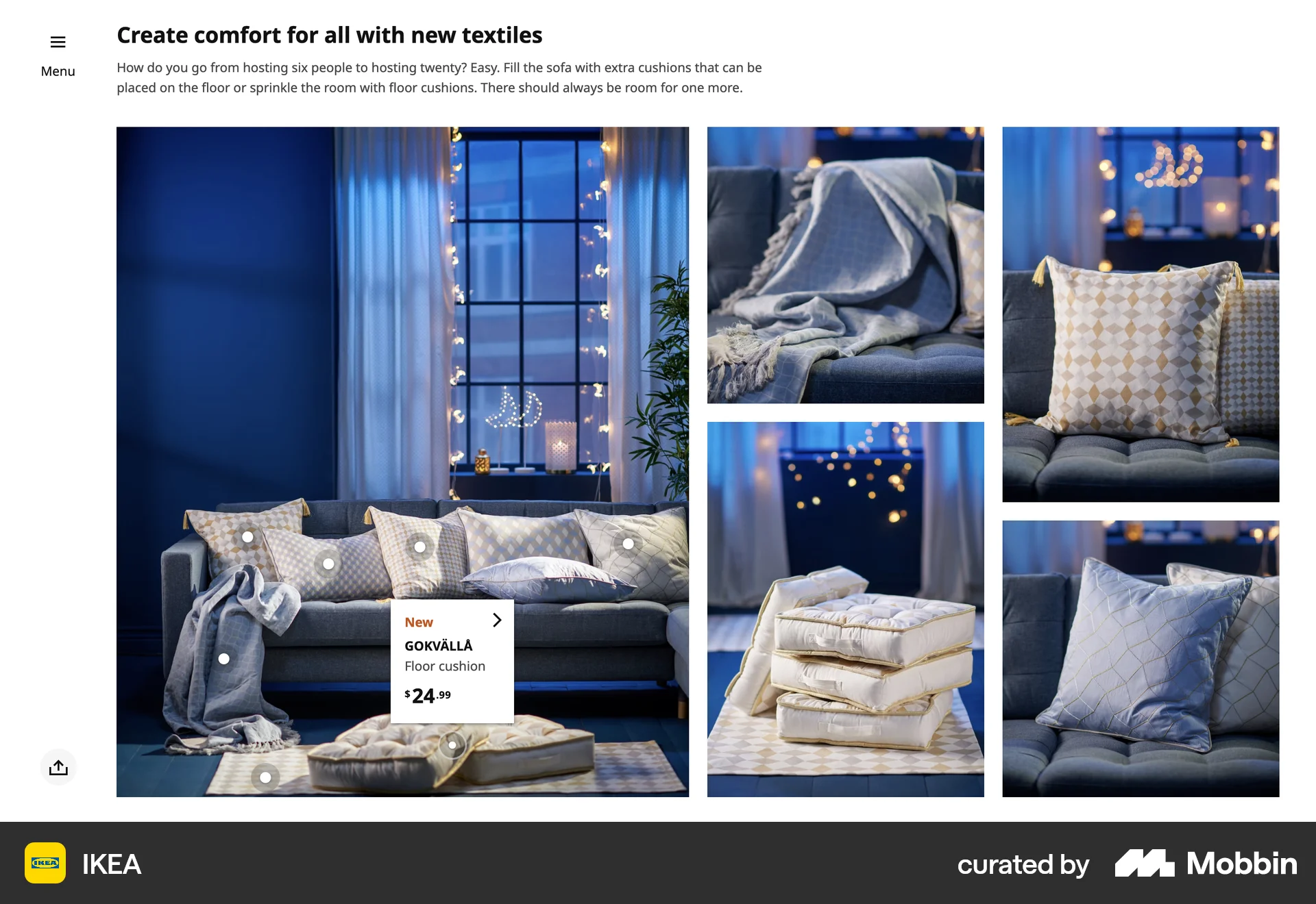 IKEA Web screen containing Gallery UI element