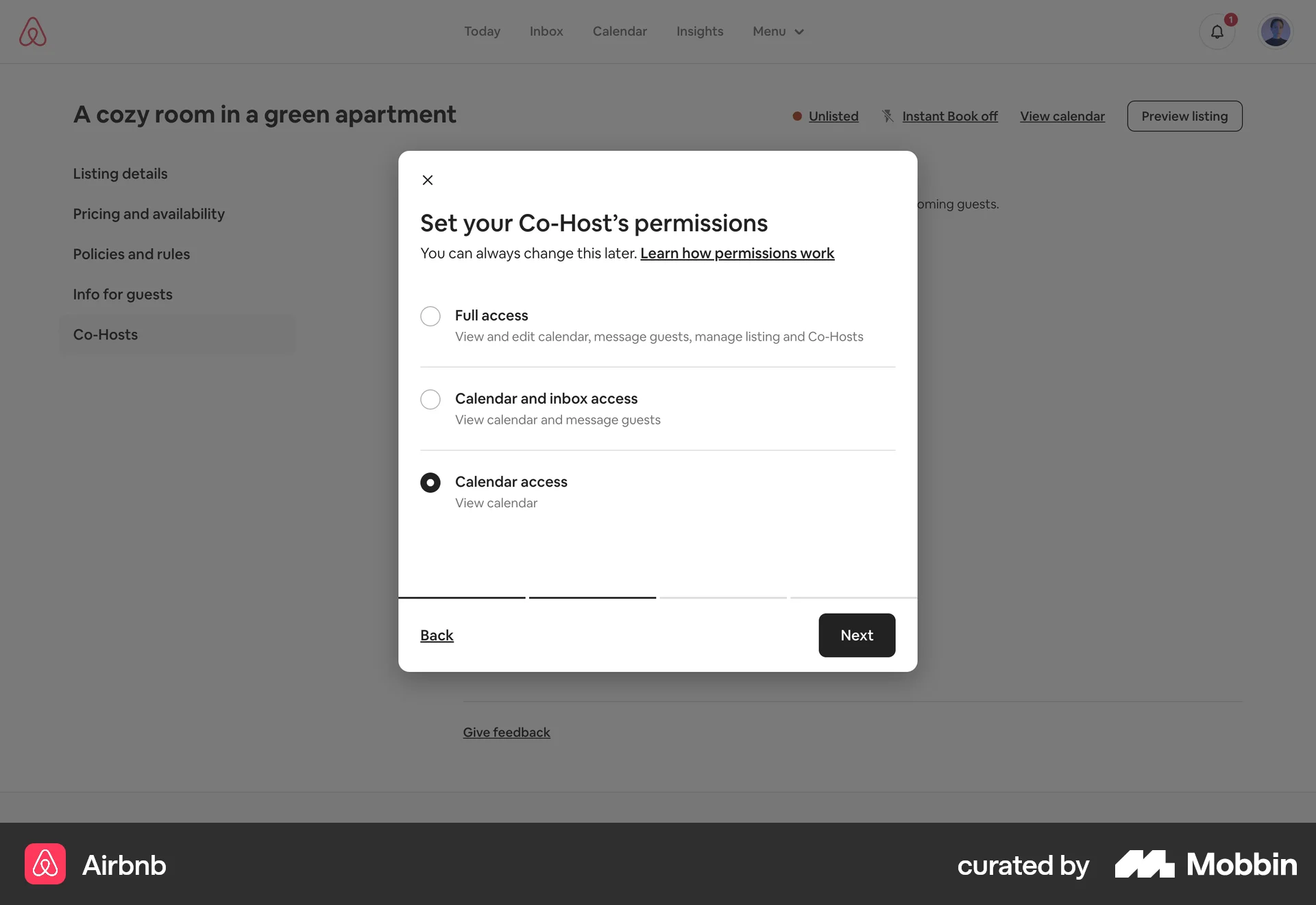 Airbnb Web Invite Teammates screen
