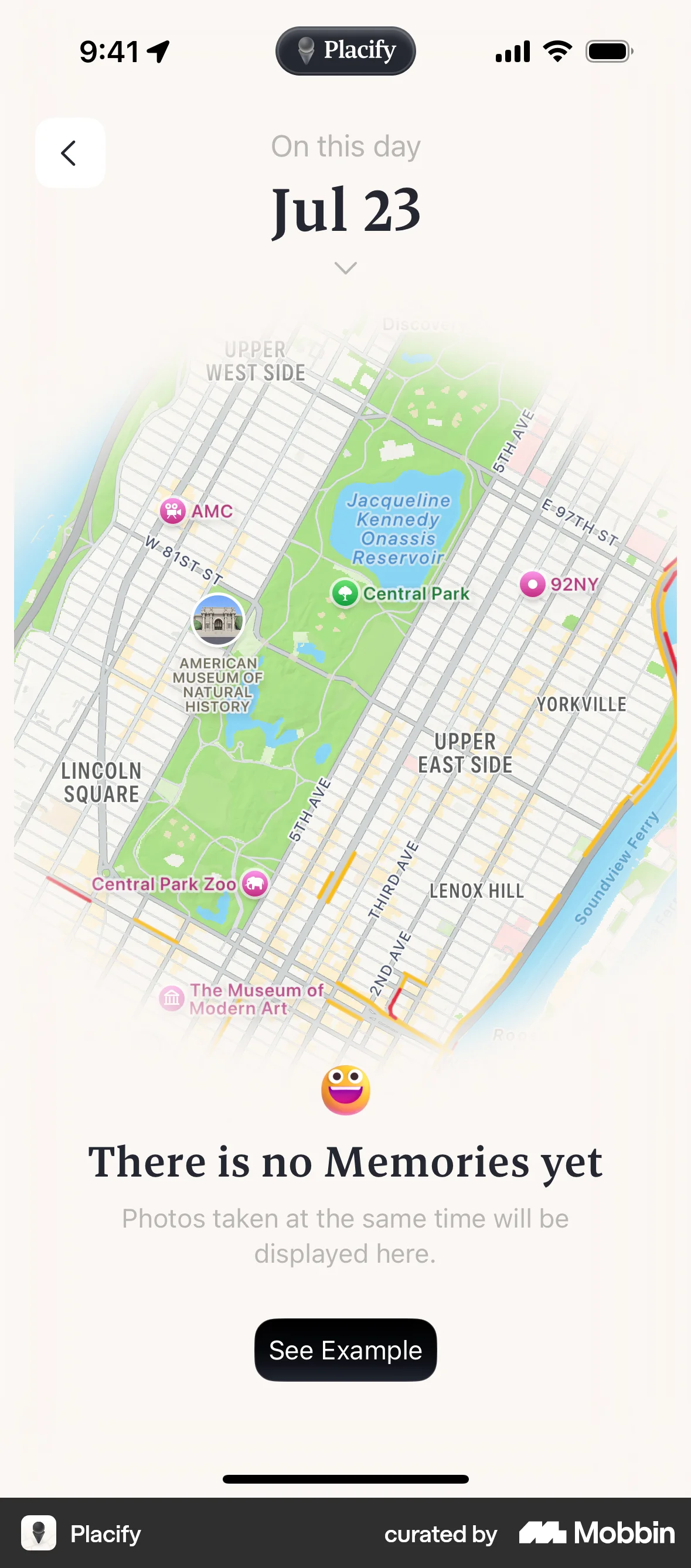 Placify iOS Empty State screen