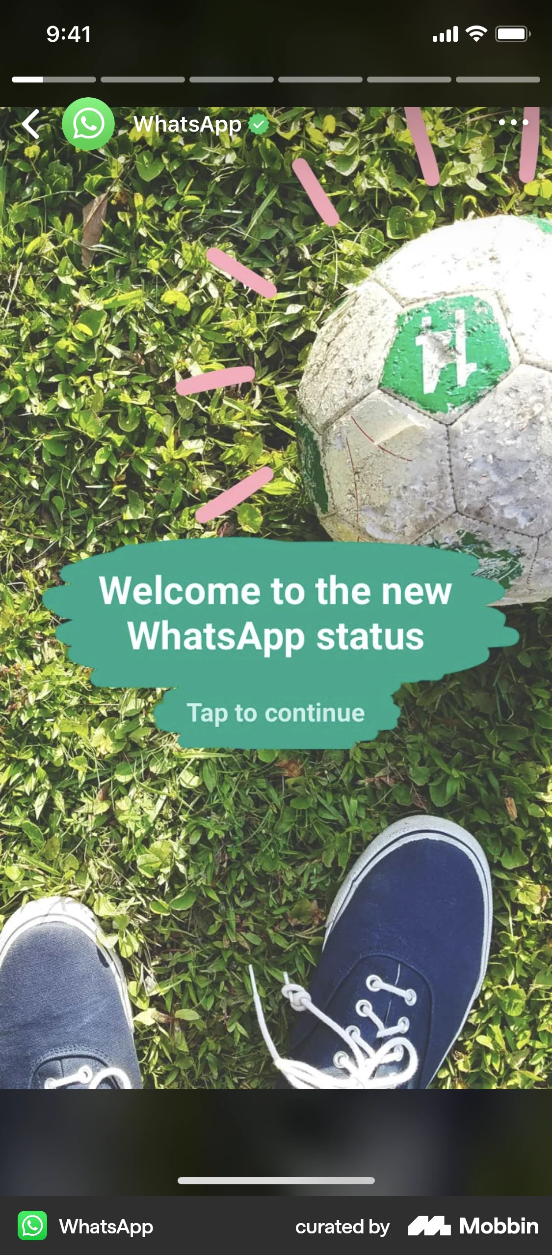 WhatsApp iOS Stories screen