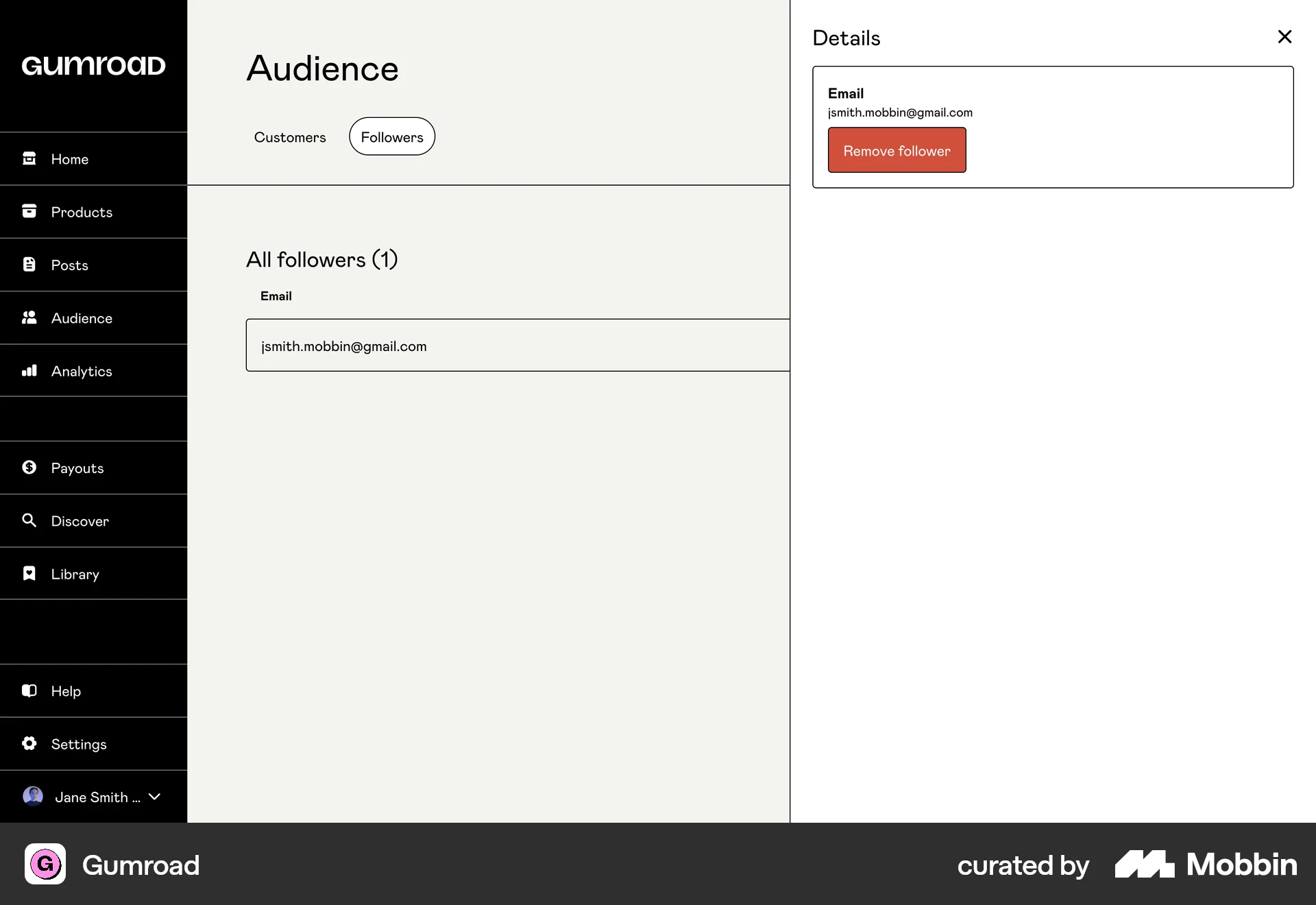 Gumroad Web Followers & Following screen