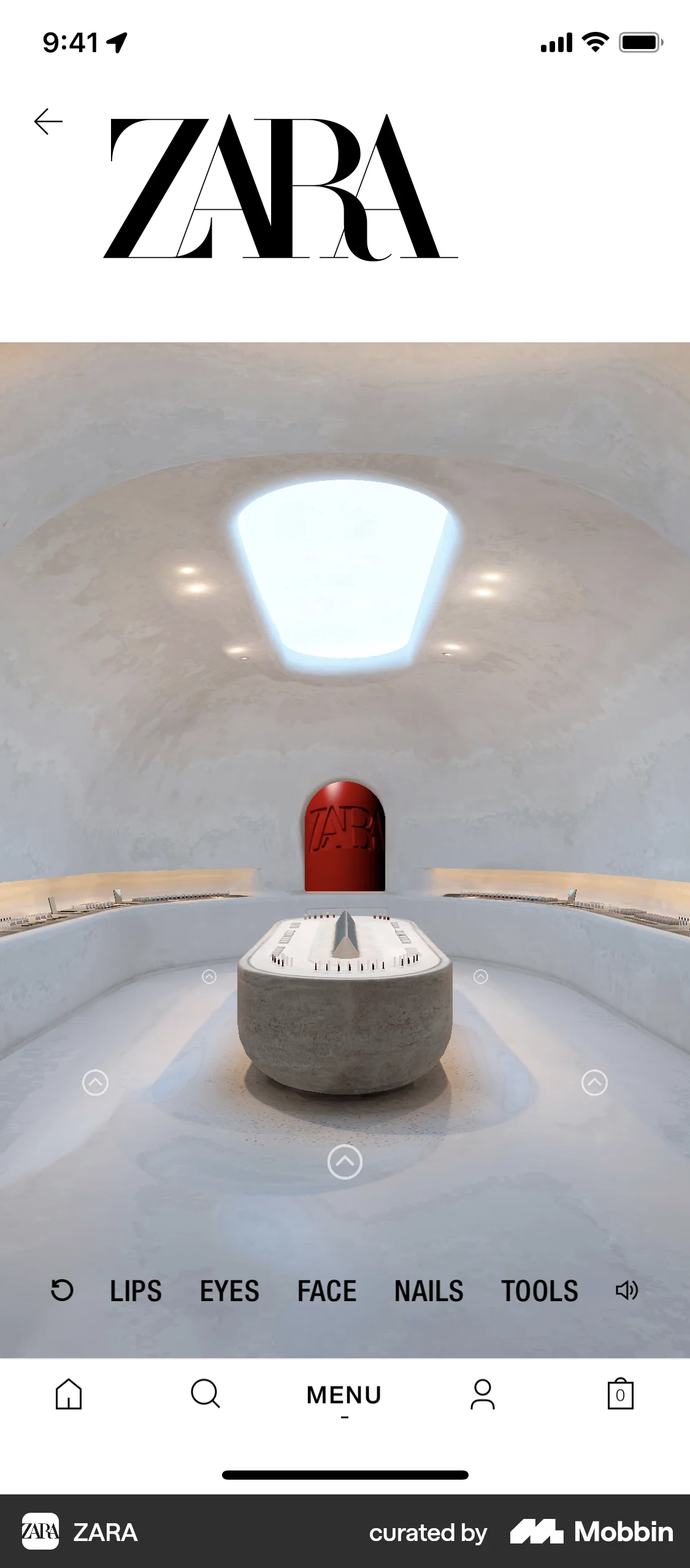 ZARA iOS Augmented Reality screen