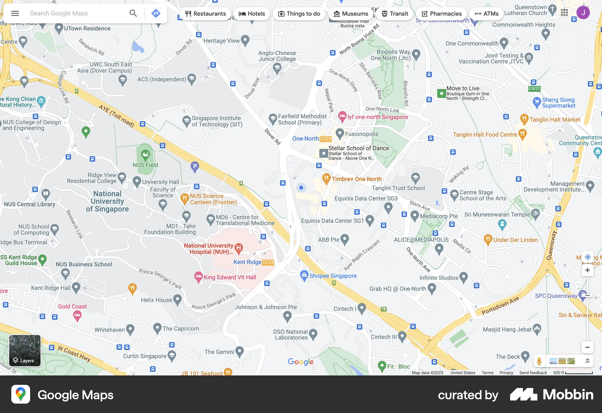 Google Maps Web Map screen