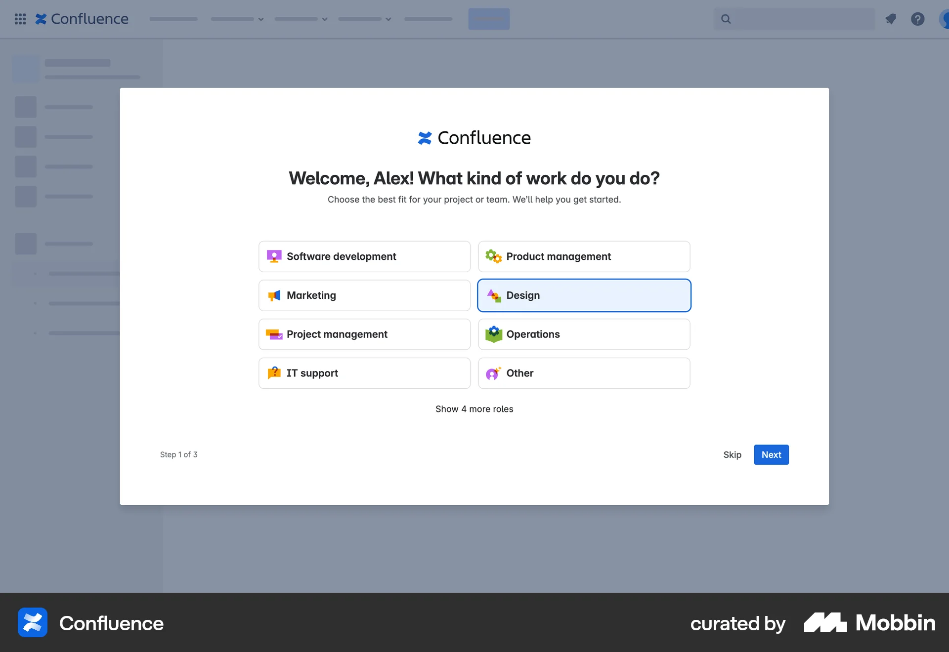 Confluence Web Account Setup screen