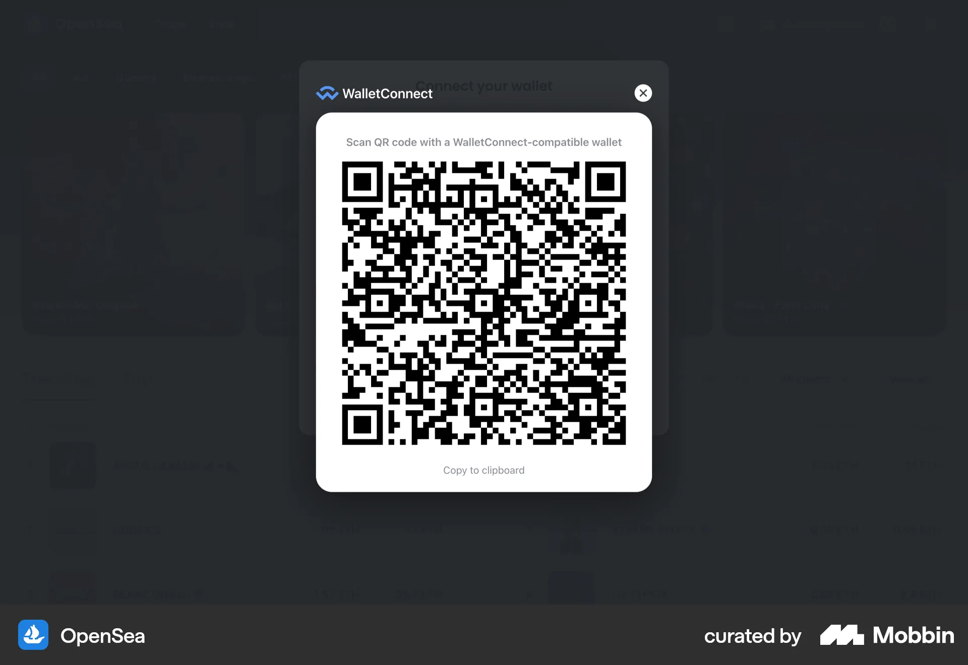 OpenSea Web QR Code screen