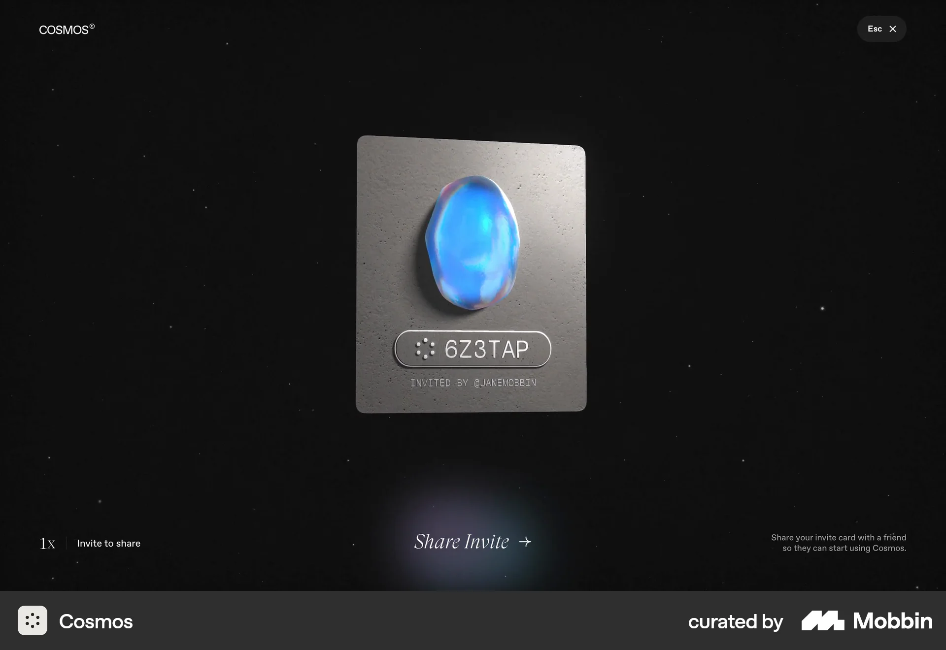 Cosmos Web Social Networking App screen