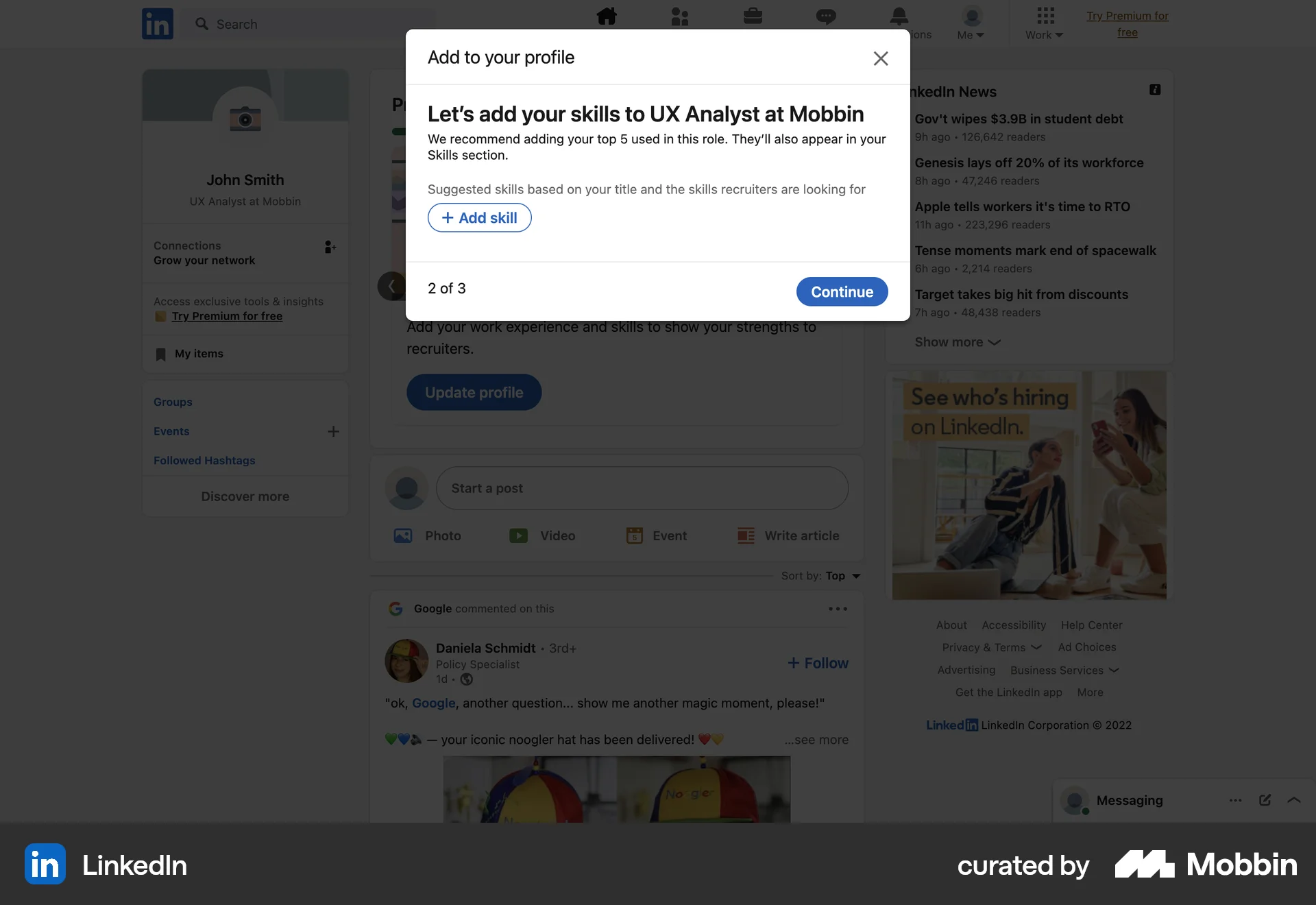 LinkedIn Web Jobs & Recruitment App screen