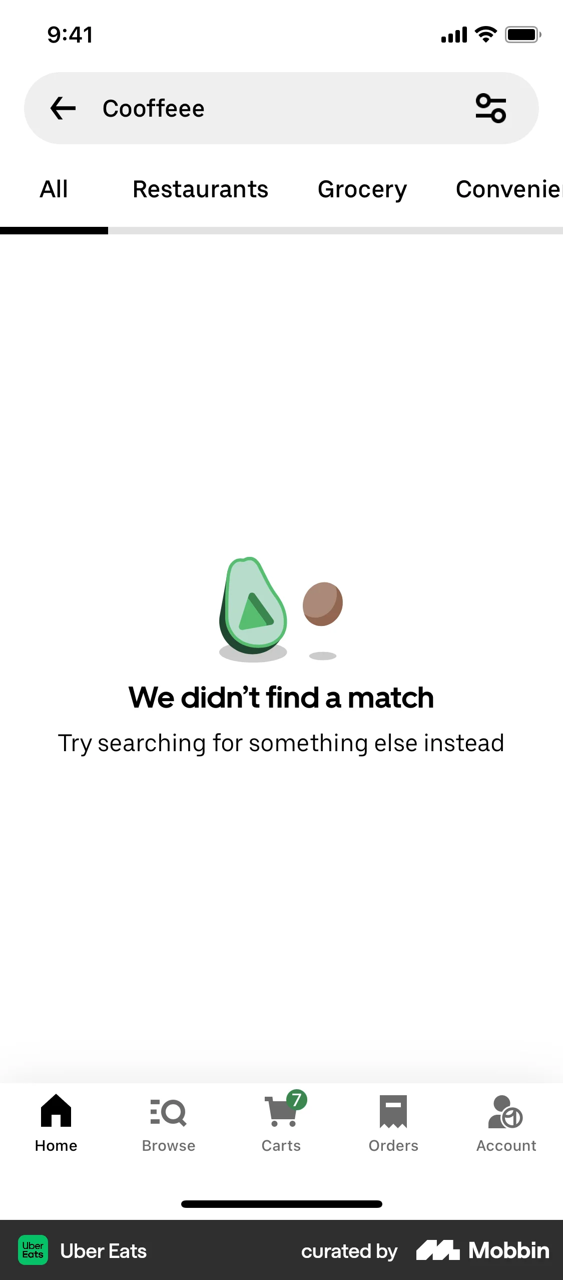 Uber Eats iOS Error screen