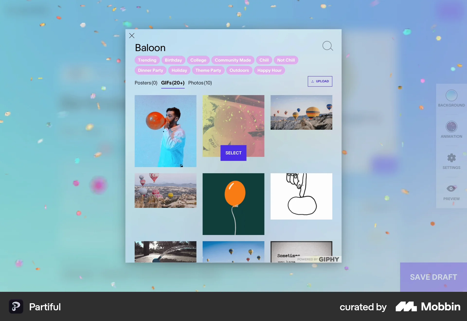 Partiful Web Lifestyle App screen