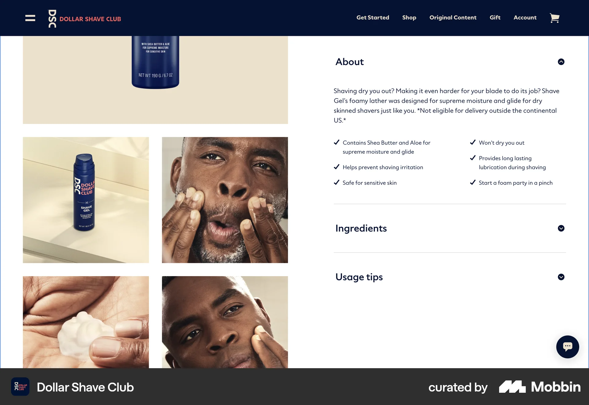 Dollar Shave Club screen