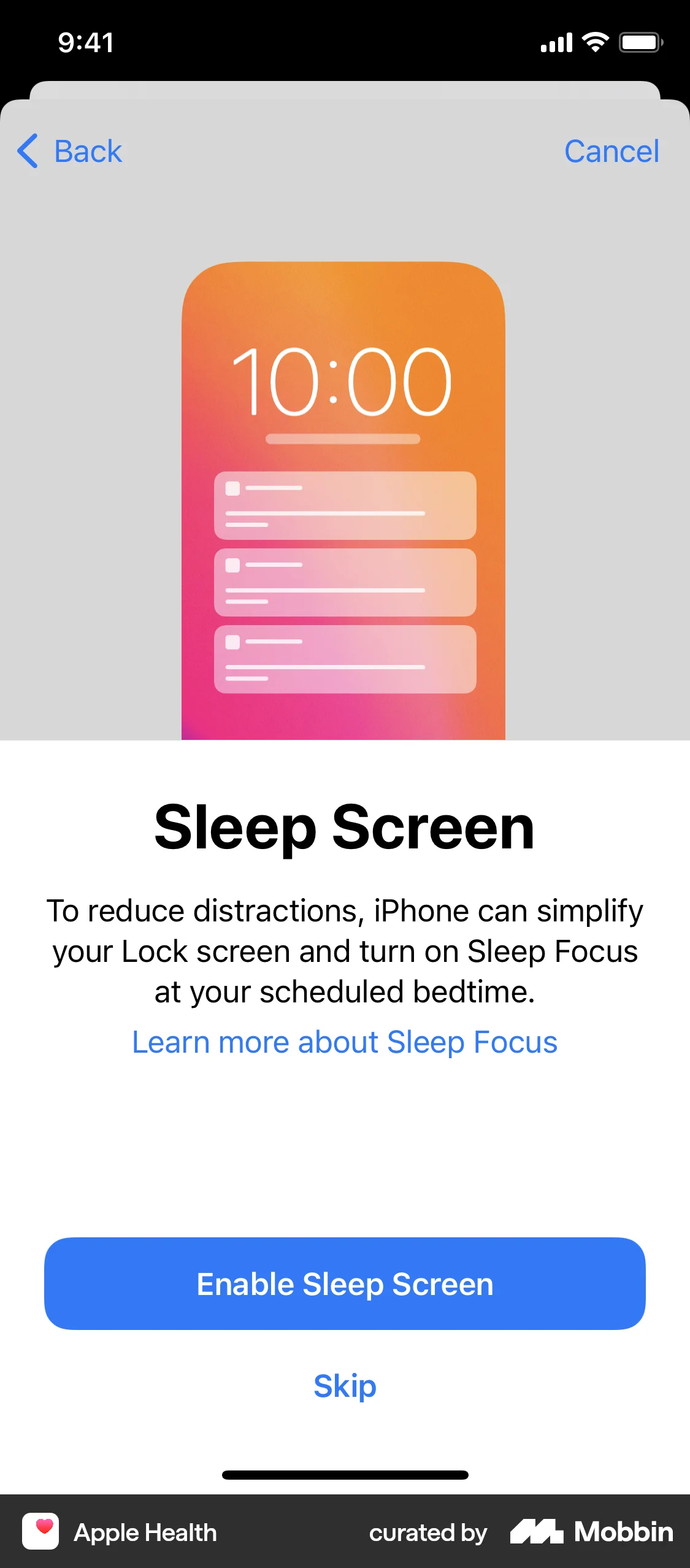 Apple Health iOS Permission screen