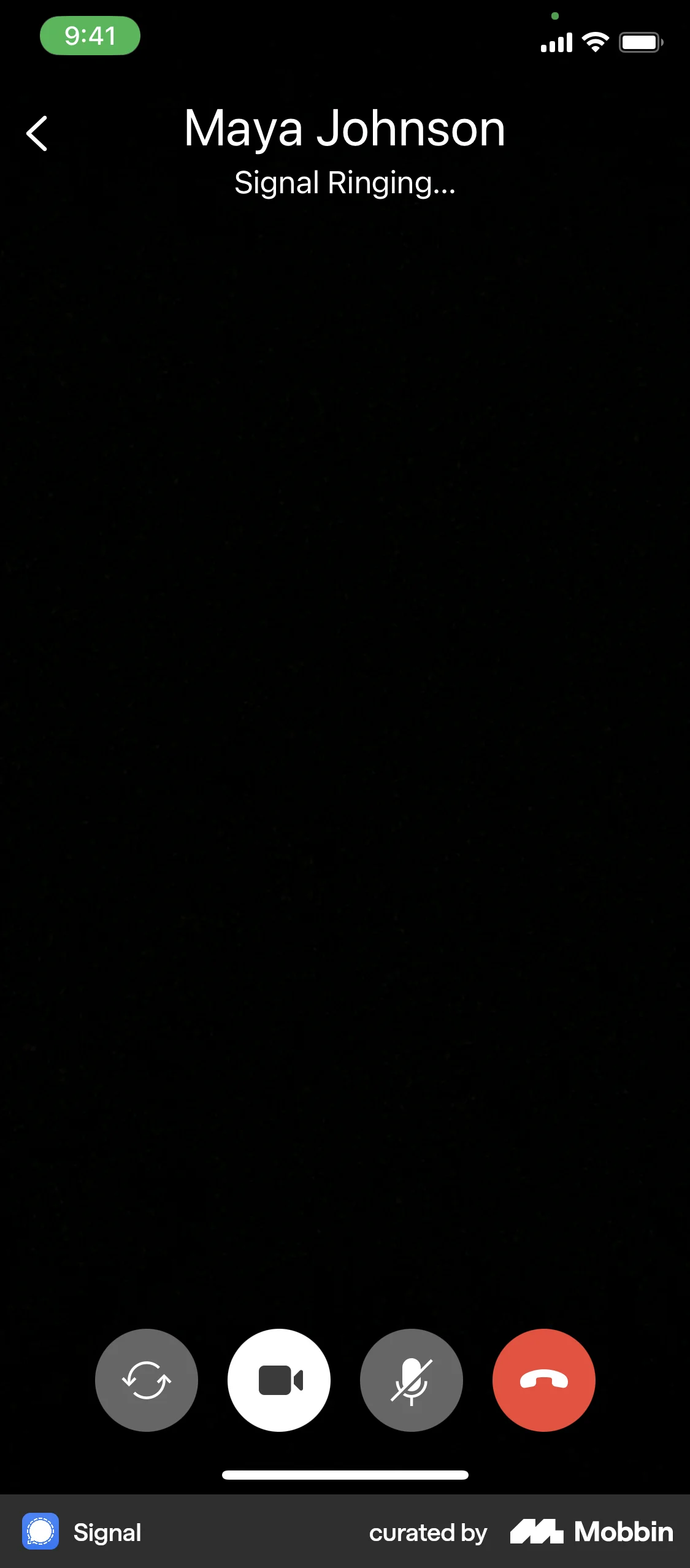 Signal iOS Call screen