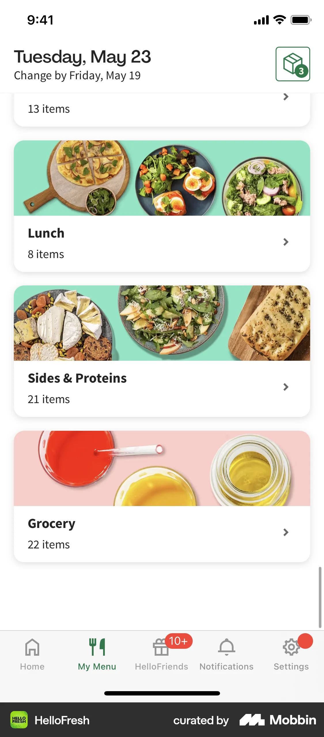 HelloFresh iOS Shop & Storefront screen